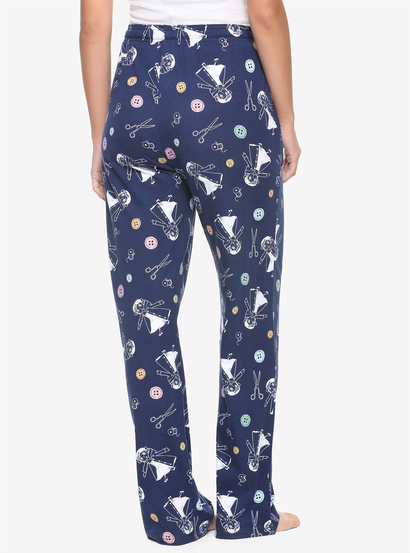 Coraline Button Doll Sleep Pants, NAVY, alternate