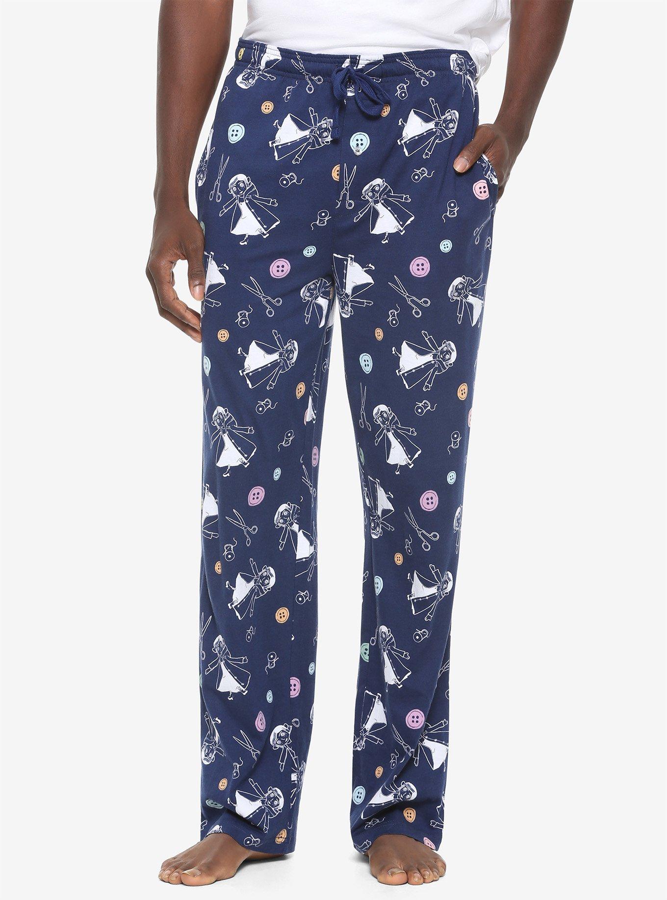 Coraline Button Doll Sleep Pants, NAVY, alternate