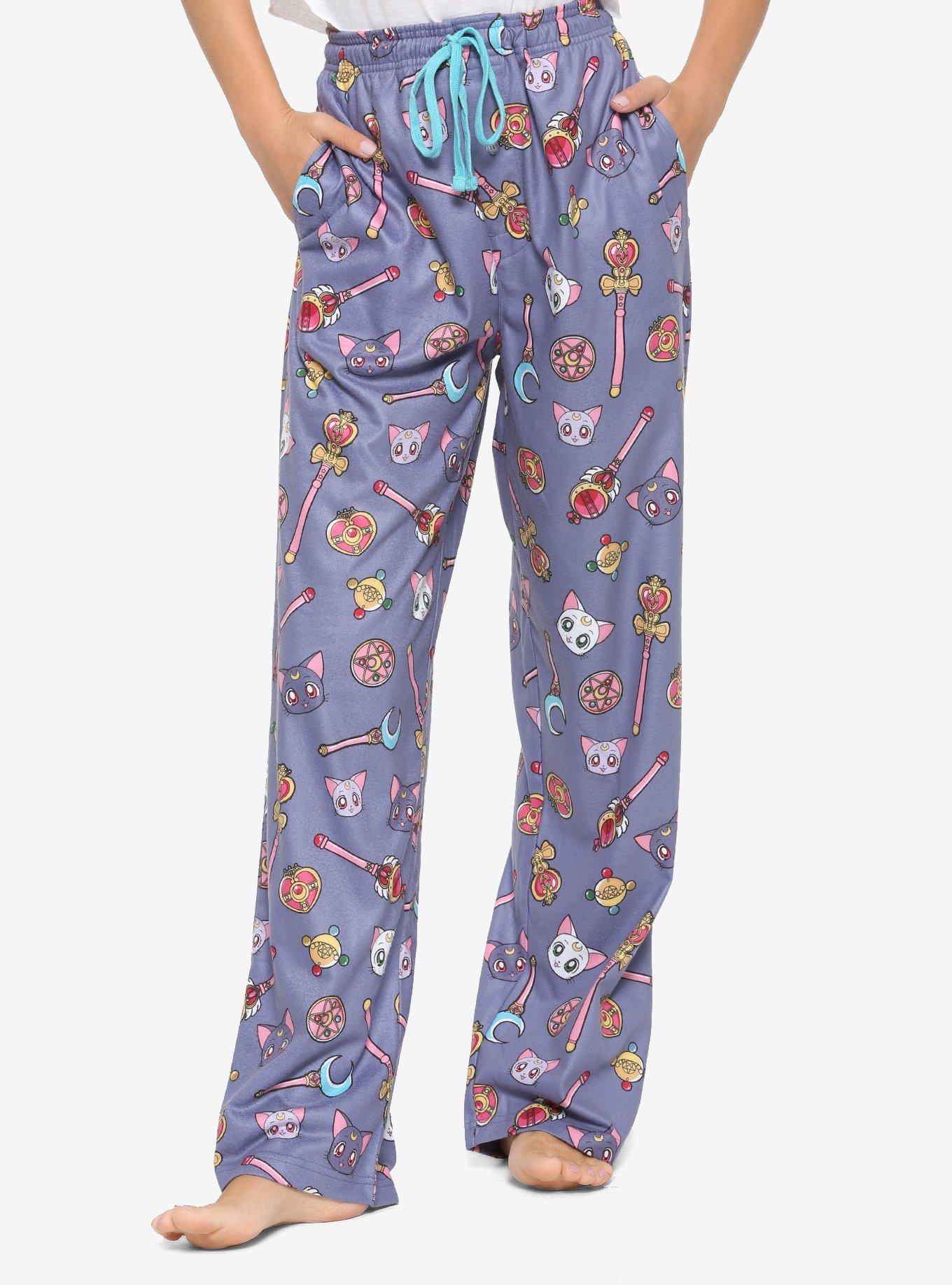 Sailor Moon Icons Sleep Pants - BoxLunch Exclusive, PURPLE, alternate