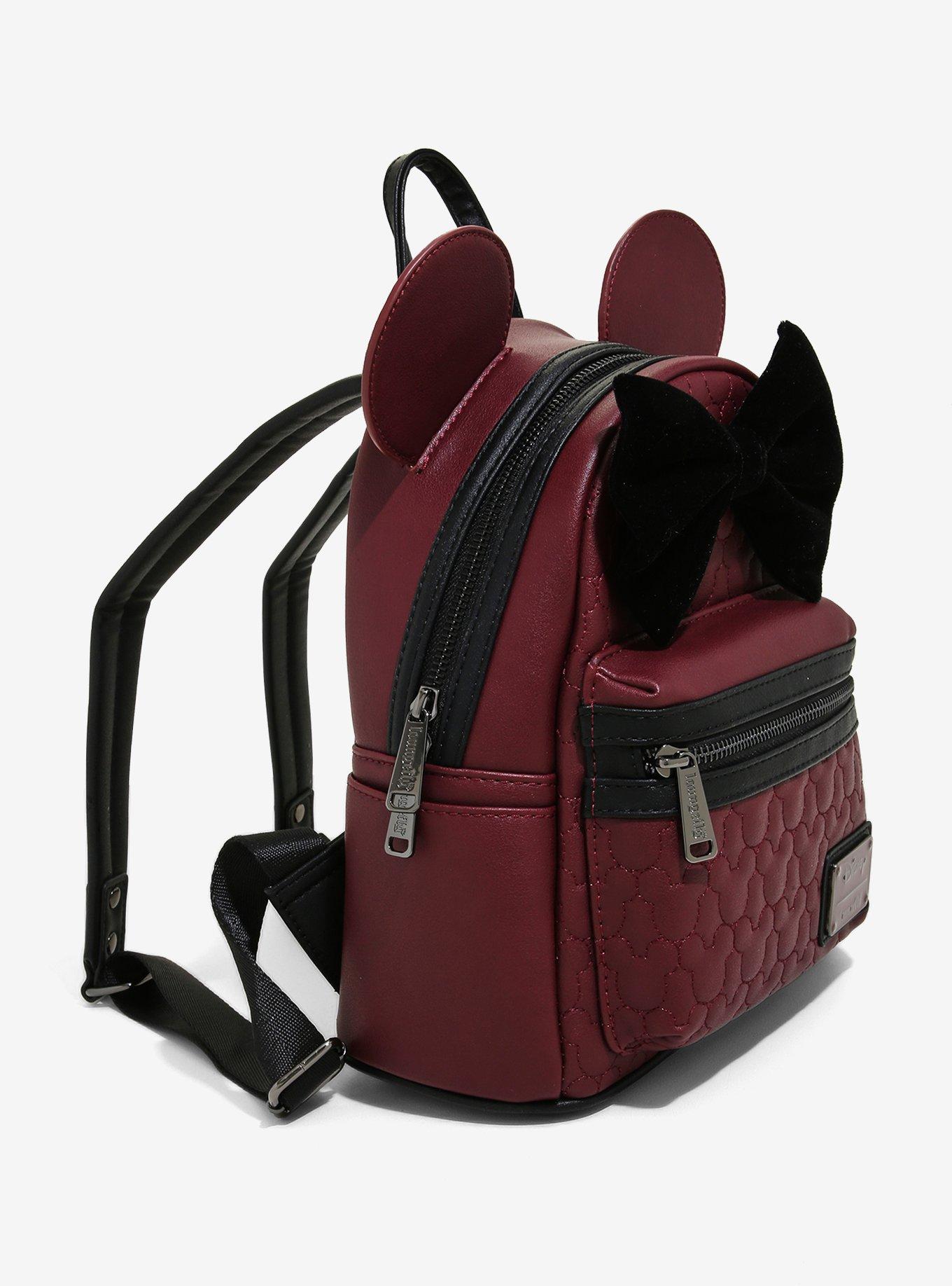 Loungefly Disney Minnie Mouse Burgundy & Velvet Mini Backpack, , hi-res