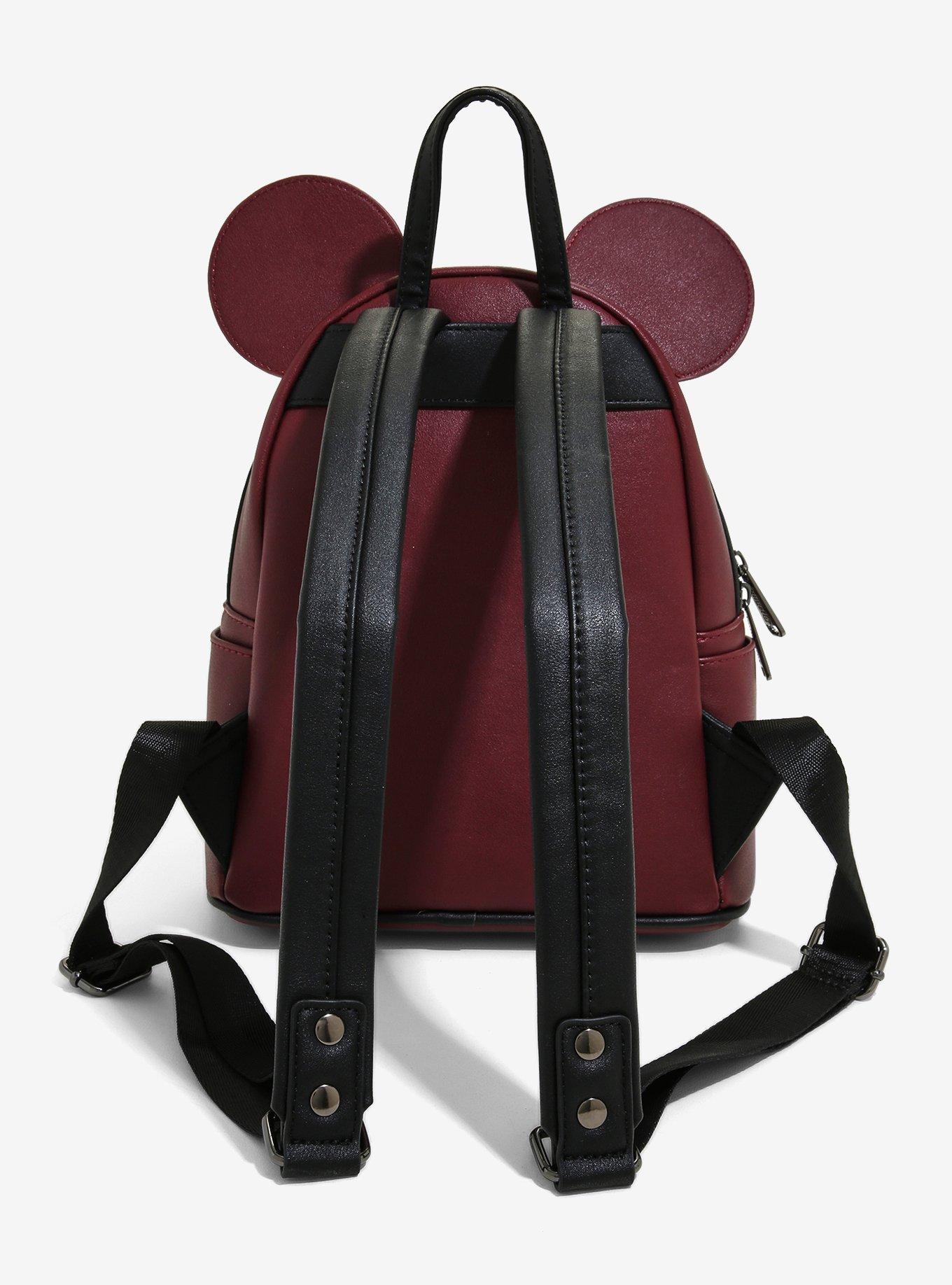 Loungefly Disney Minnie Mouse Burgundy & Velvet Mini Backpack, , alternate