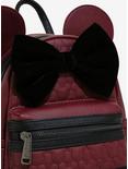 Loungefly Disney Minnie Mouse Burgundy & Velvet Mini Backpack, , alternate