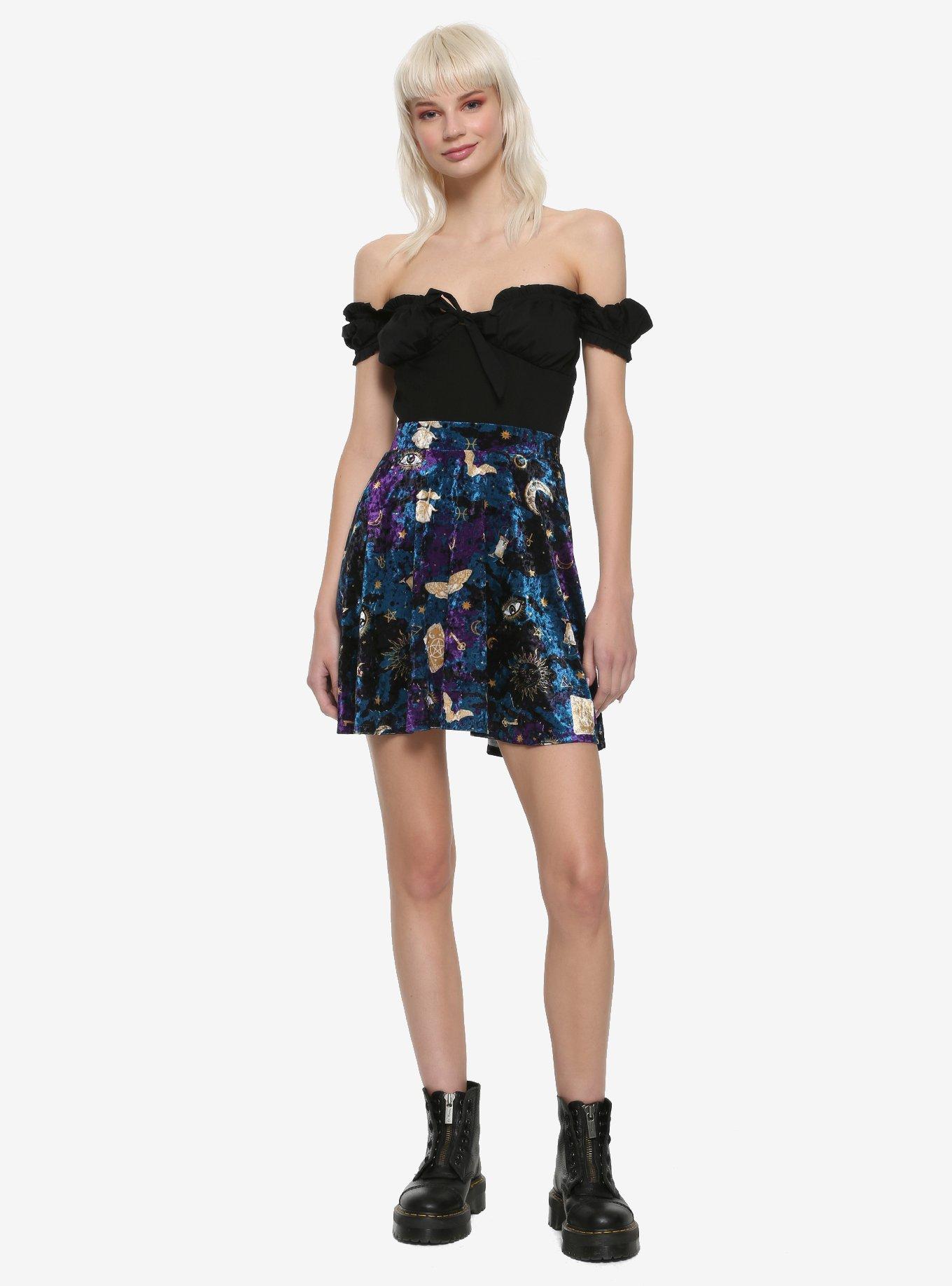 Witchy Crushed Velvet Skirt, MULTI, alternate