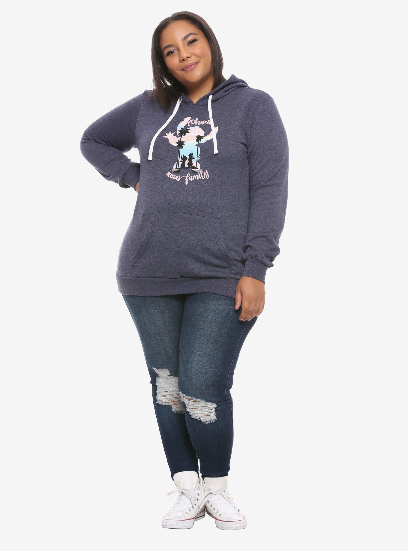 Disney Lilo & Stitch Ohana Means Family Hoodie Plus Size, , alternate