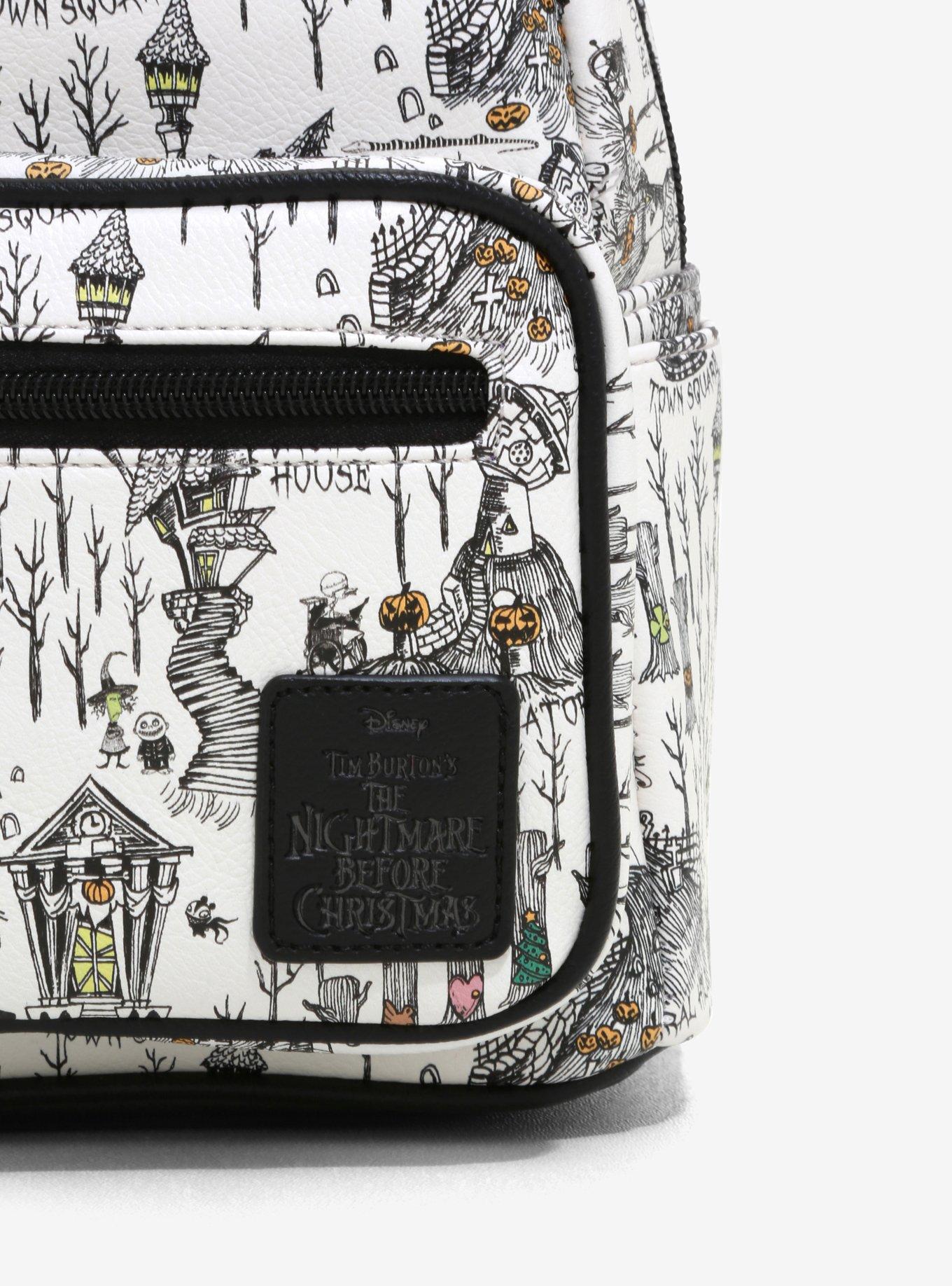 Loungefly The Nightmare Before Christmas Halloween Town Map Mini Backpack, , alternate