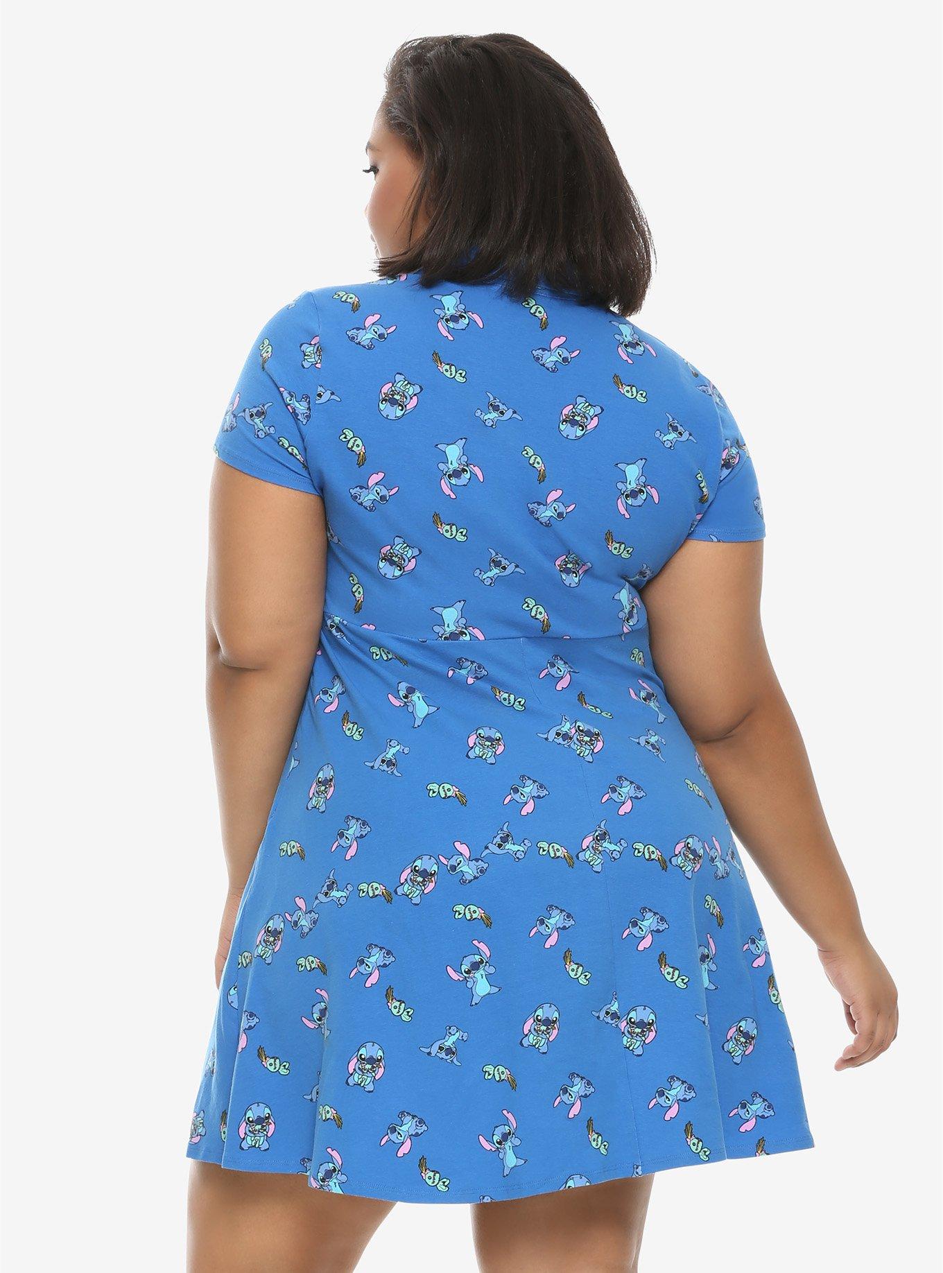 Disney Lilo & Stitch Scrump Collared Dress Plus Size, BLUE, alternate