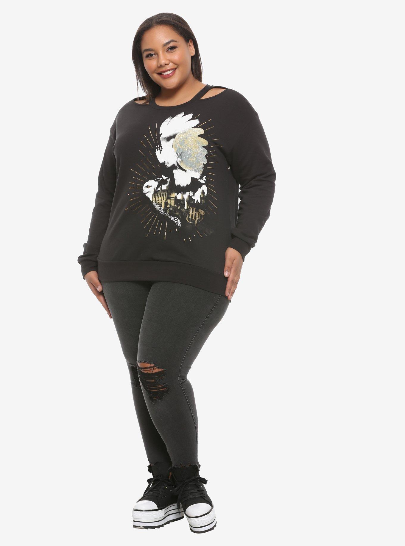 Harry Potter Hedwig Cutout Sweatshirt Plus Size, , alternate