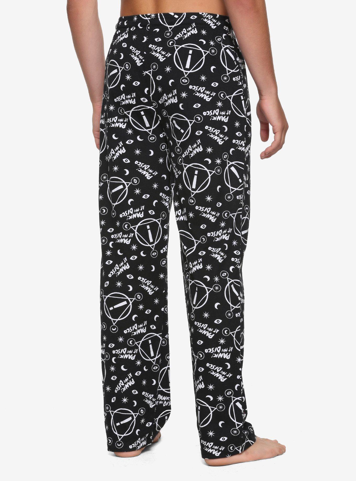 Panic! At The Disco Black & White Logo Pajama Pants, MULTI, alternate