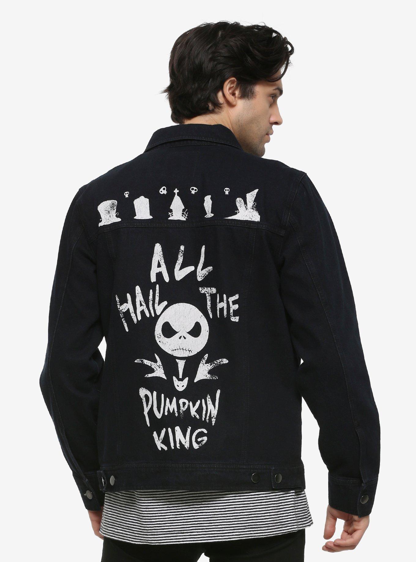 The Nightmare Before Christmas Pumpkin King Denim Jacket, WHITE, alternate