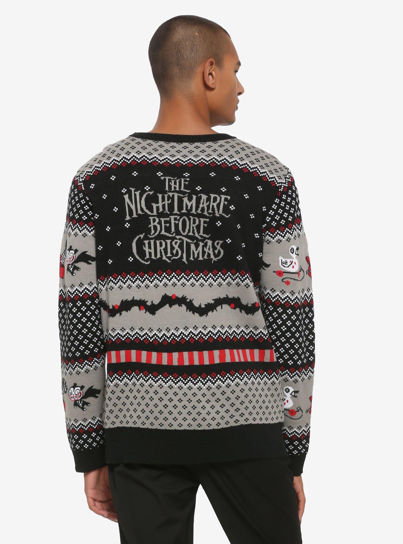 Disney The Nightmare Before Christmas Sleigh Light-Up Ugly Holiday Sweater - BoxLunch Exclusive, , alternate