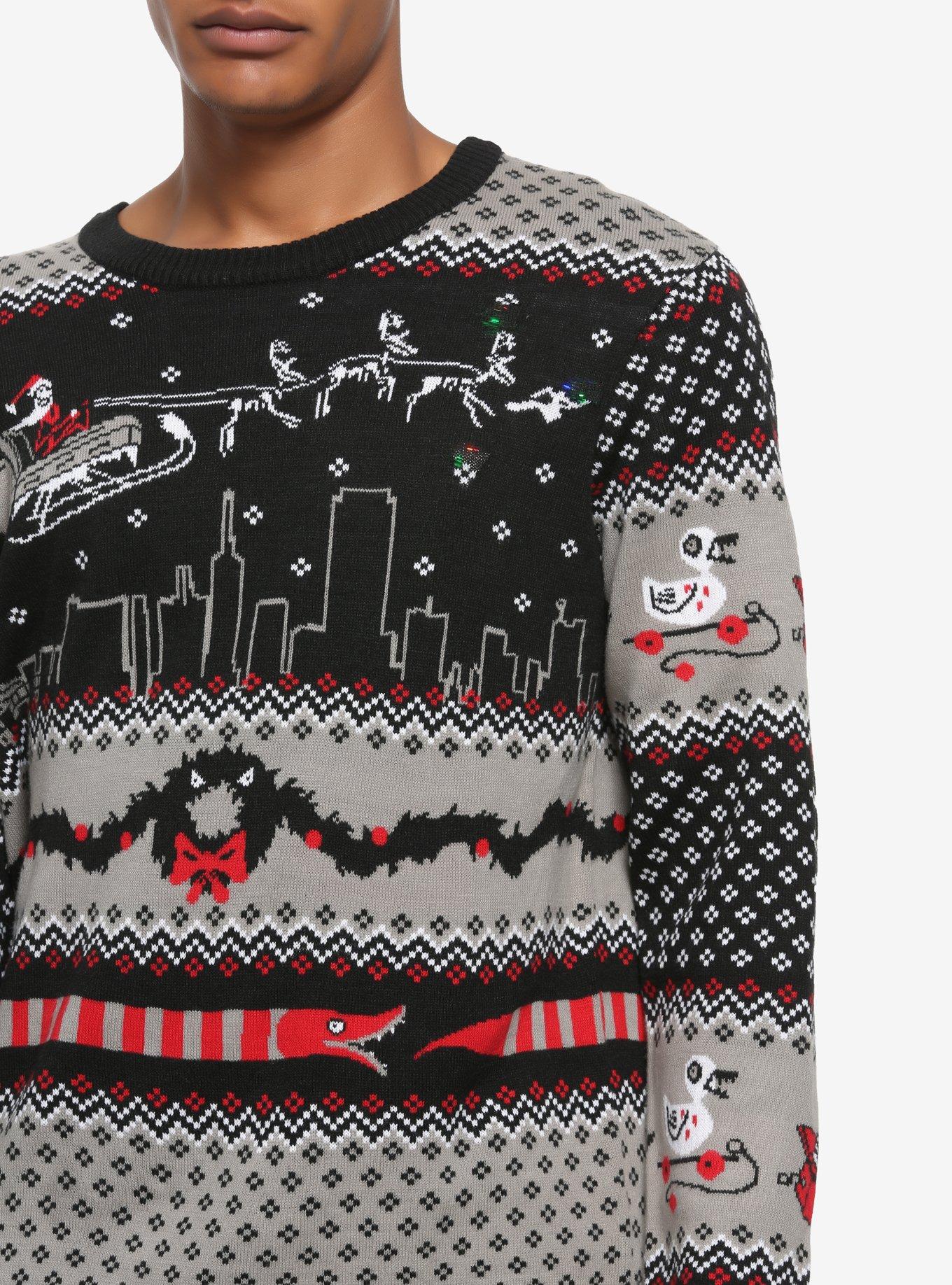 Disney The Nightmare Before Christmas Sleigh Light-Up Ugly Holiday Sweater - BoxLunch Exclusive, , alternate