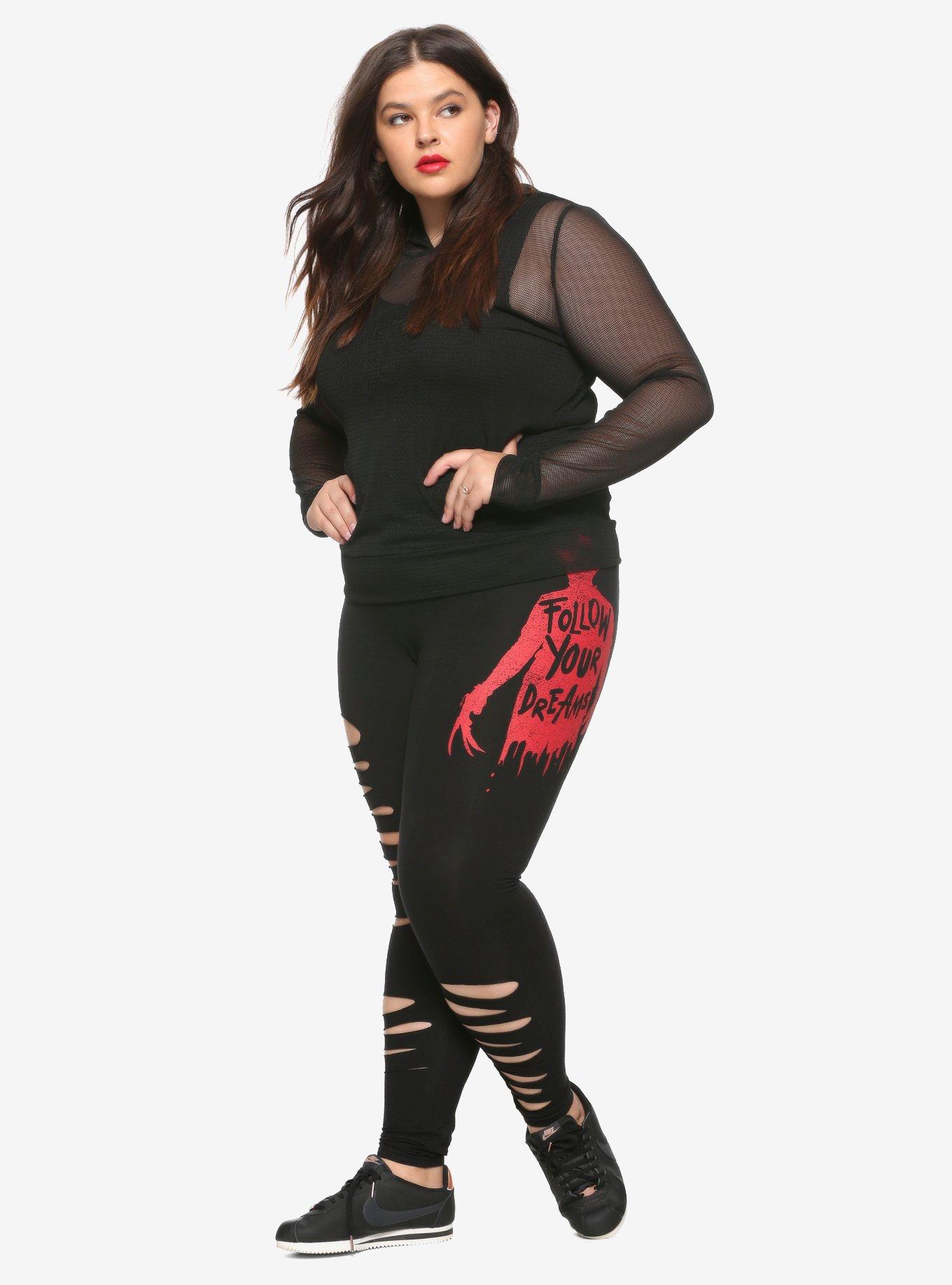 A Nightmare On Elm Street Follow Your Dreams Freddy Leggings Plus Size, RED, alternate