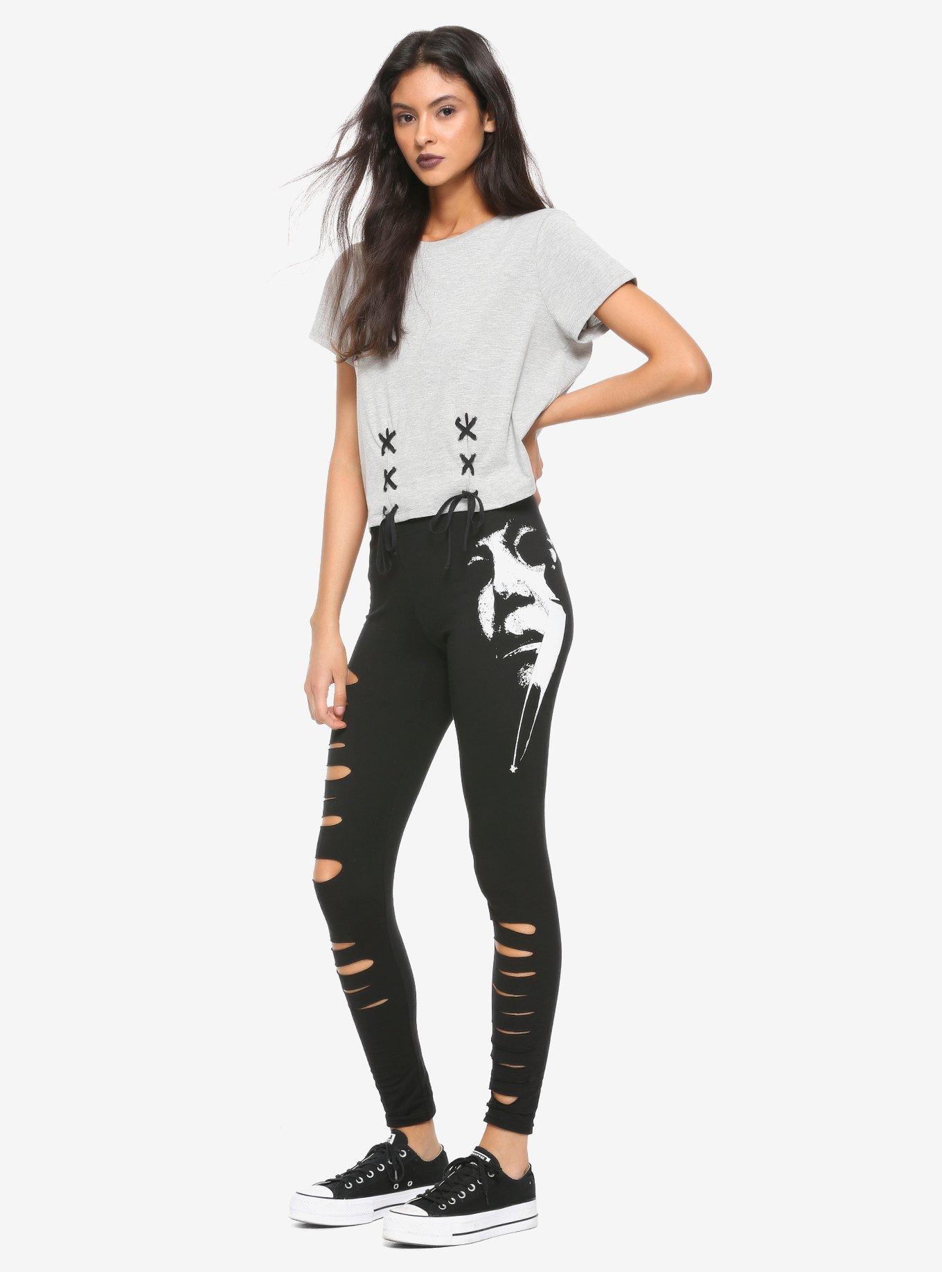 Halloween Michael Myers Slash Leggings, WHITE, alternate