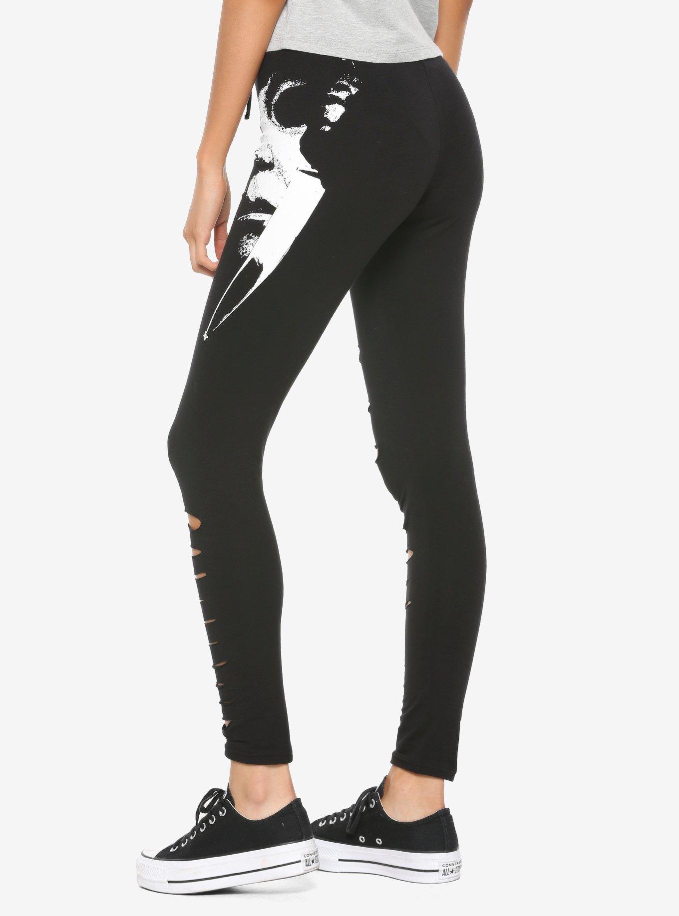 Halloween Michael Myers Slash Leggings, WHITE, alternate