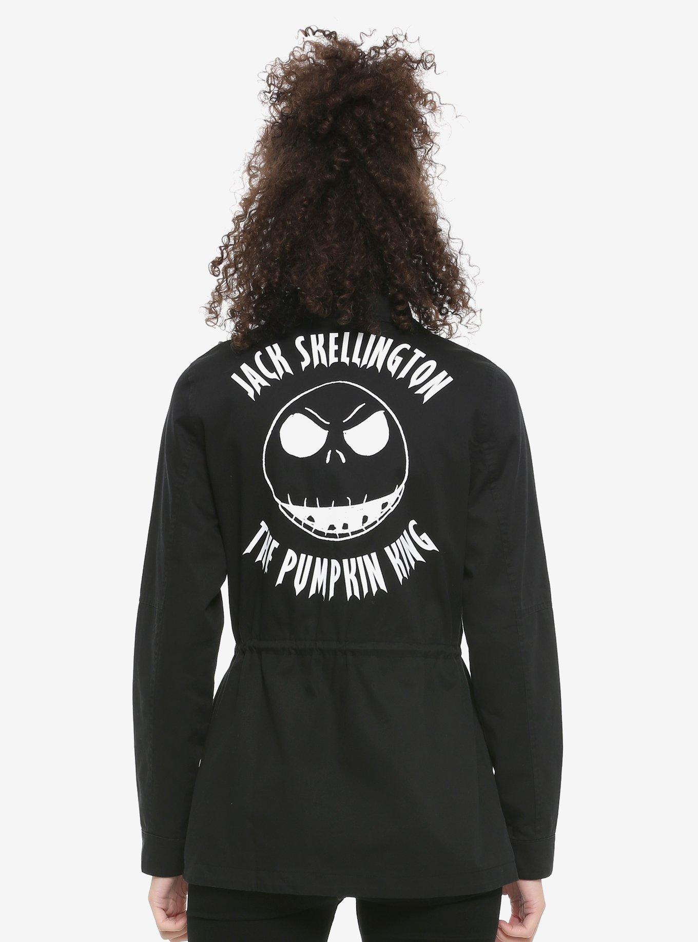The Nightmare Before Christmas Jack Skellington Girls Cargo Jacket, BLACK, alternate