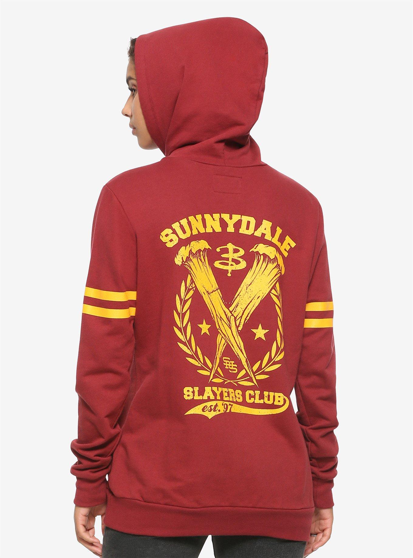 Buffy The Vampire Slayer Sunnydale Slayers Club Girls Athletic Hoodie, YELLOW, alternate