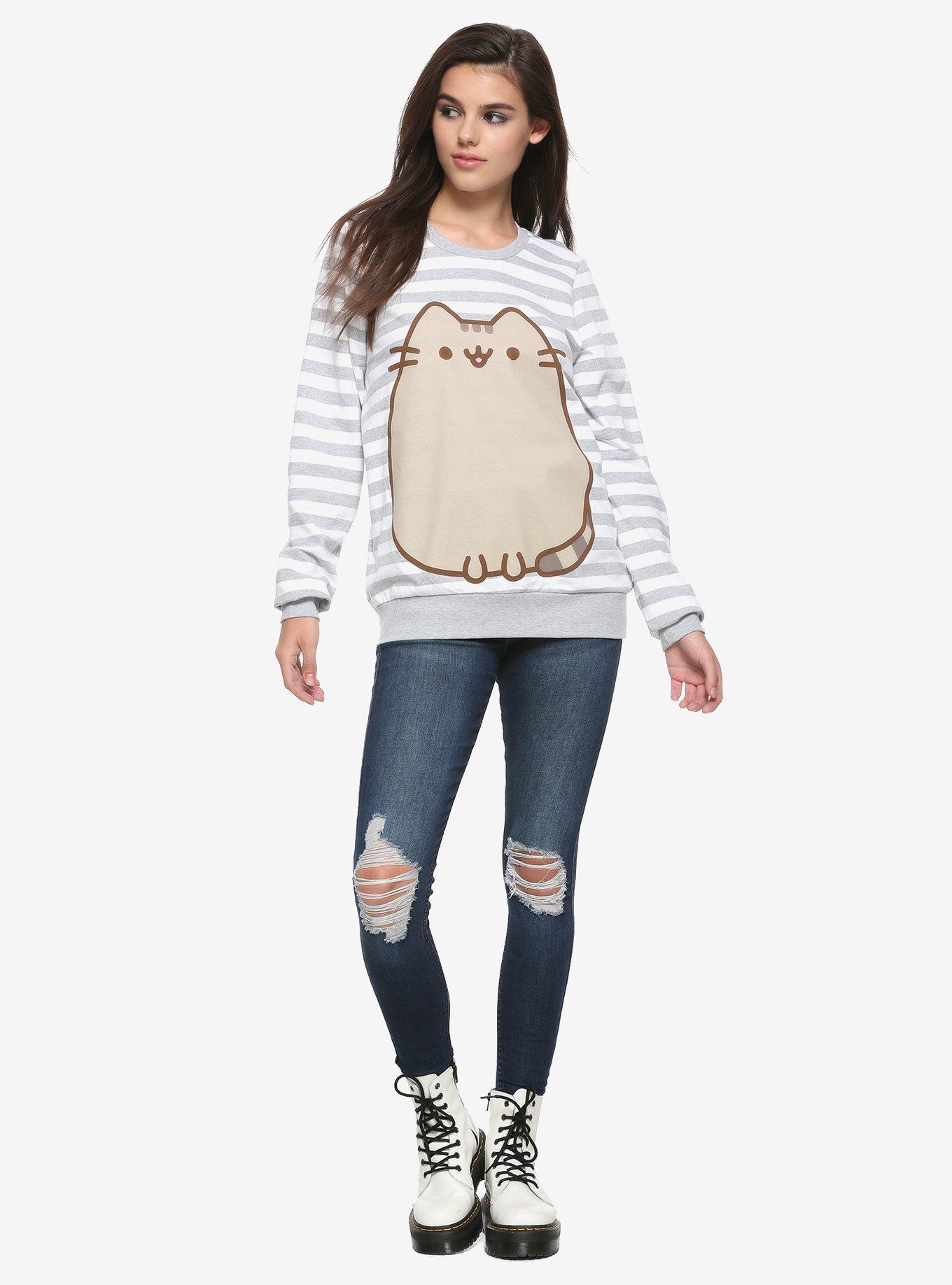 Pusheen Striped Girls Sweatshirt, , alternate