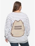 Pusheen Striped Girls Sweatshirt Plus Size, , alternate