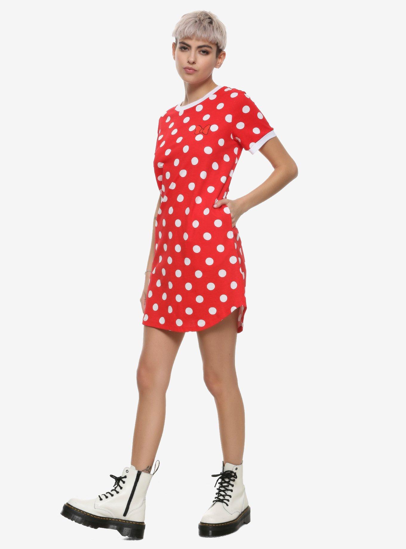 Disney Minnie Mouse Polka Dot T-Shirt Dress, WHITE, alternate
