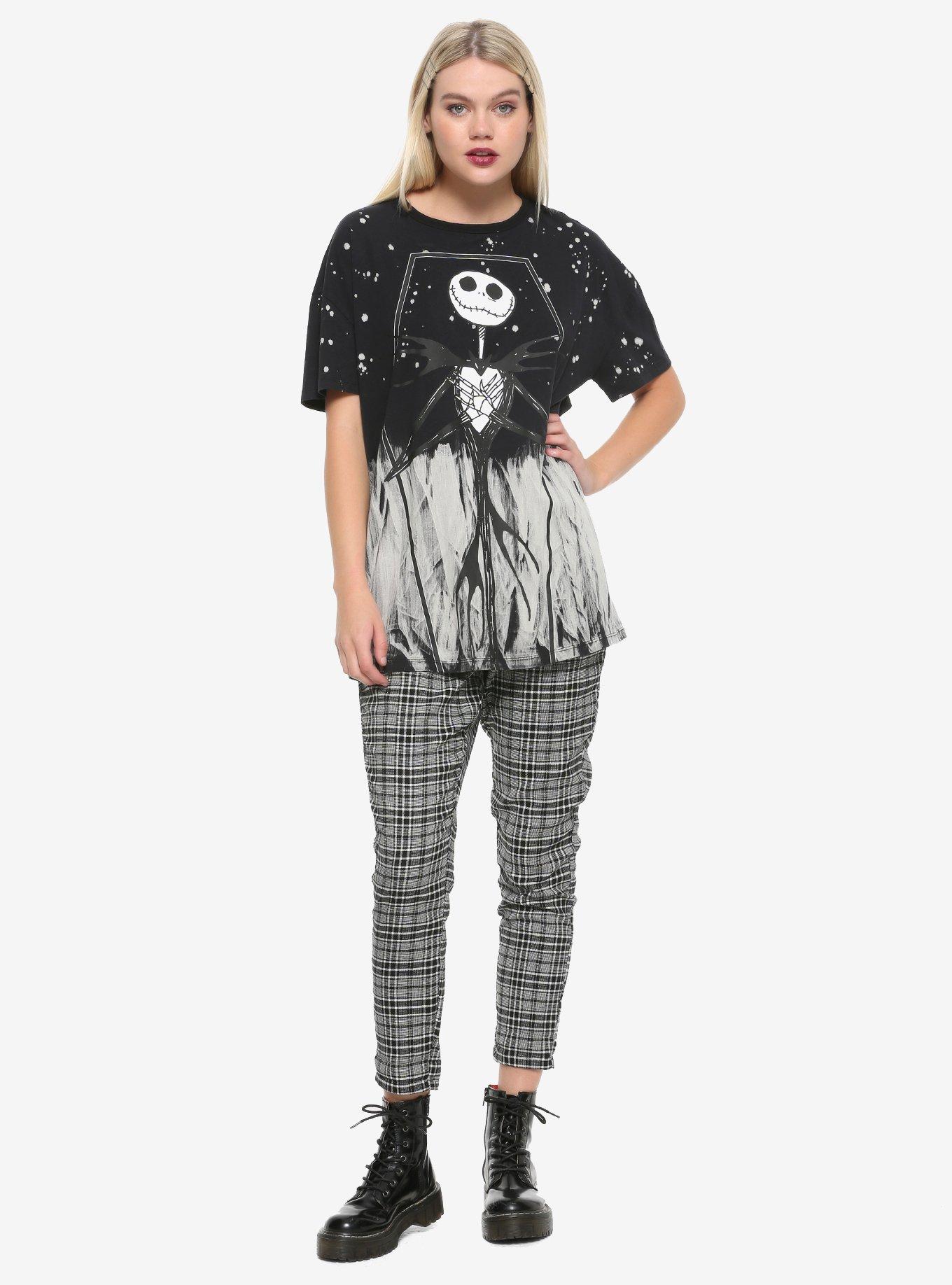 The Nightmare Before Christmas Jack Dip-Dye Girls Oversized T-Shirt, WHITE, alternate