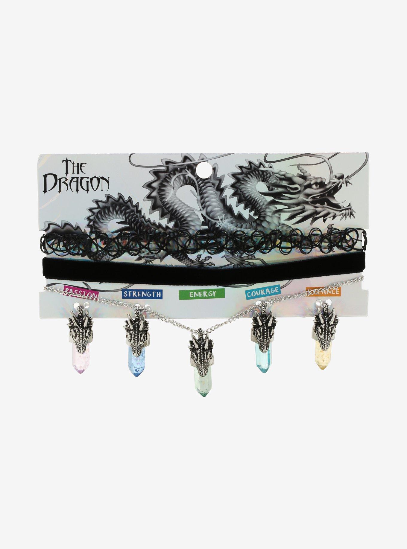 Dragon Crystal Tattoo Choker Set, , alternate