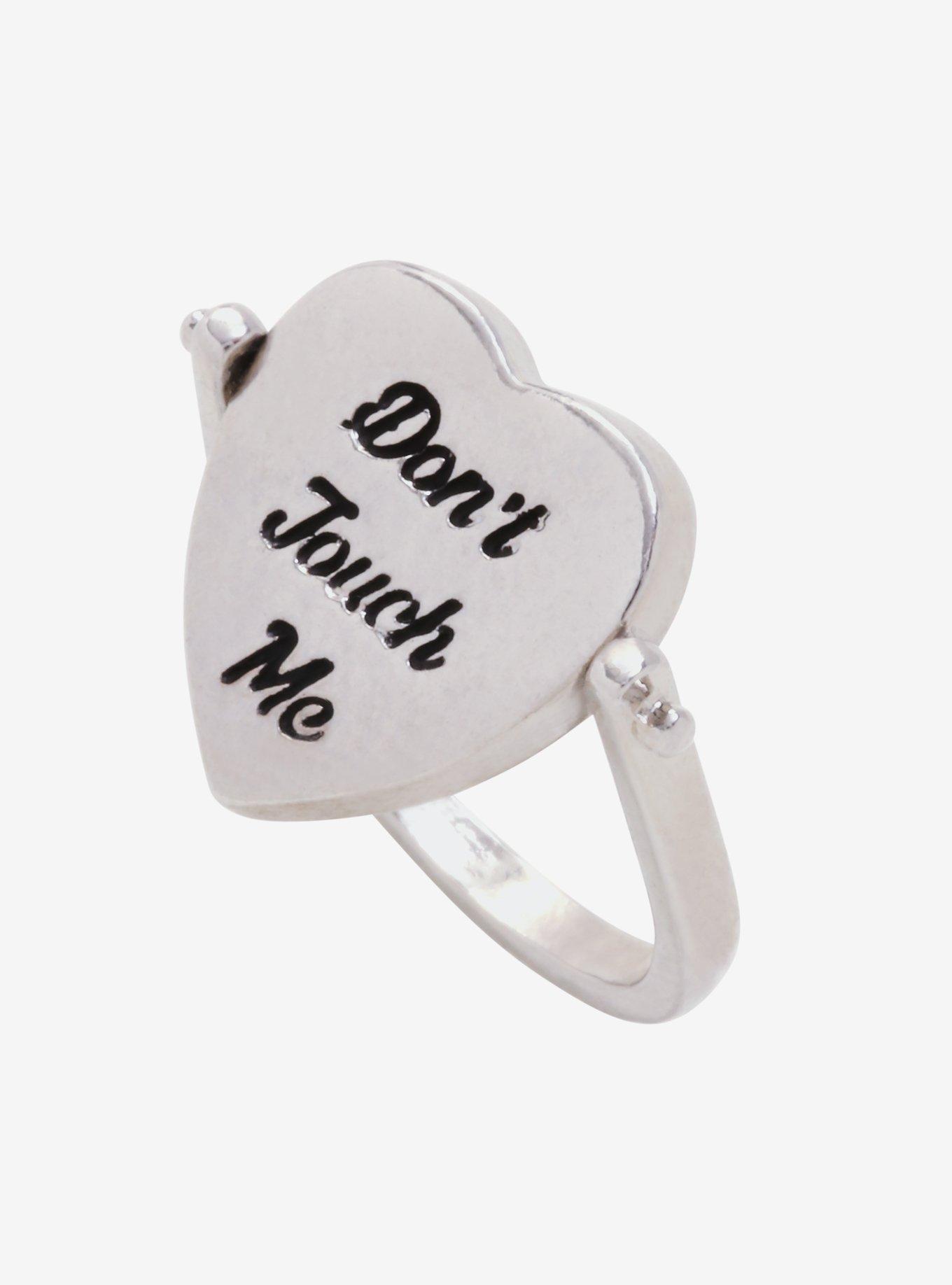 Nope Don't Touch Me Flip Ring, , alternate