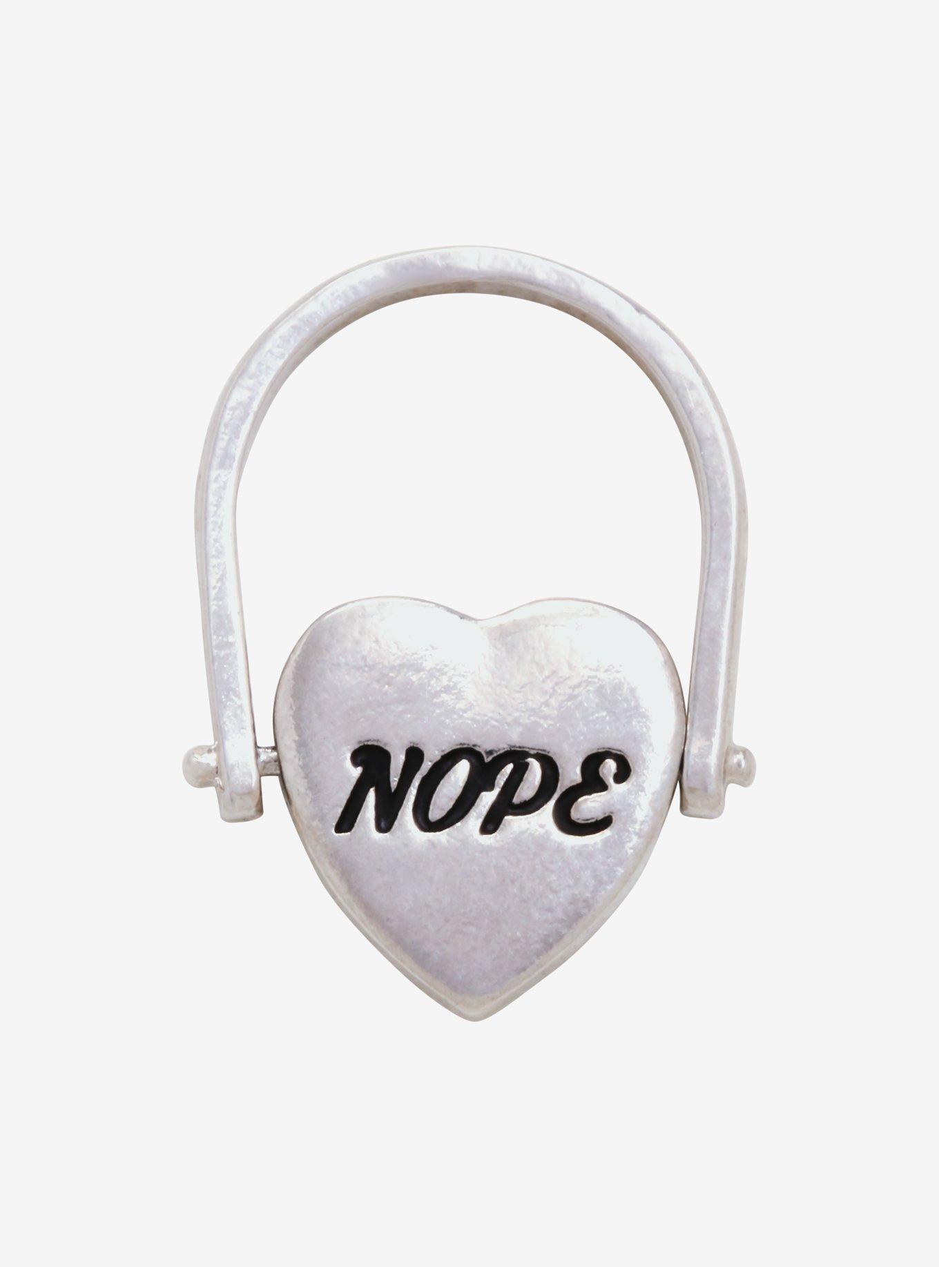 Nope Don't Touch Me Flip Ring, , alternate