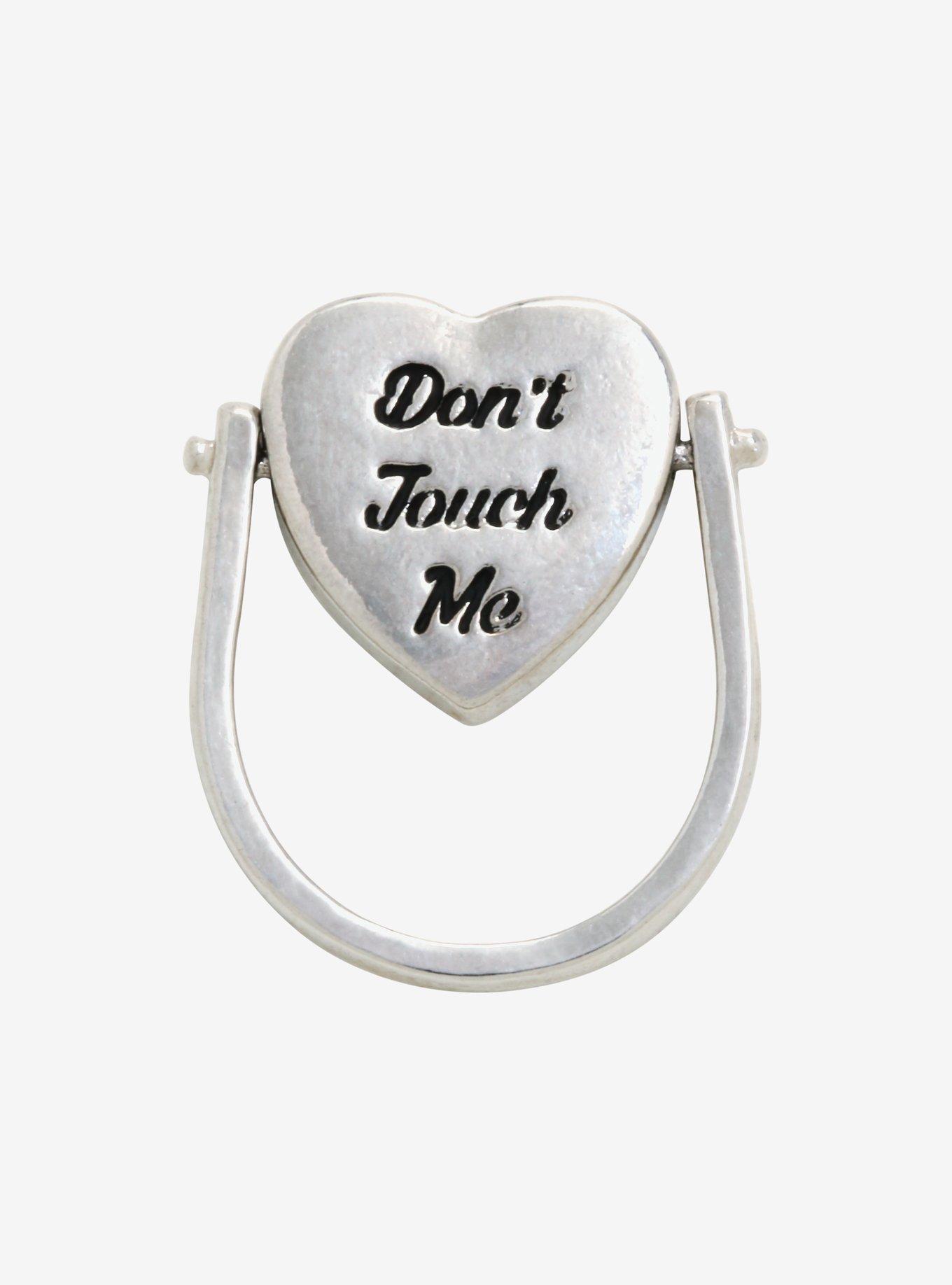 Nope Don't Touch Me Flip Ring, , alternate