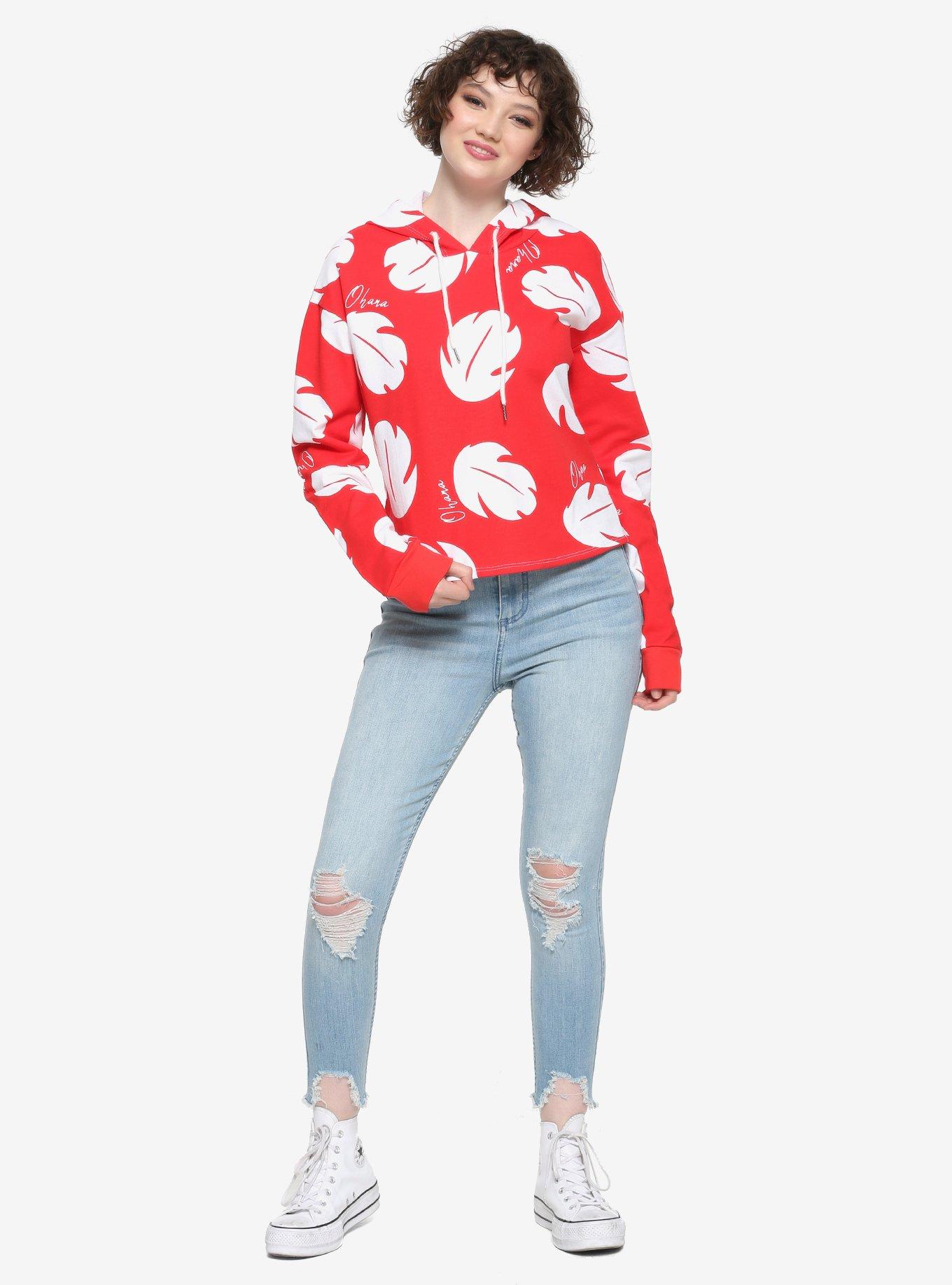 Disney Lilo & Stitch Lilo Crop Girls Hoodie, WHITE, alternate