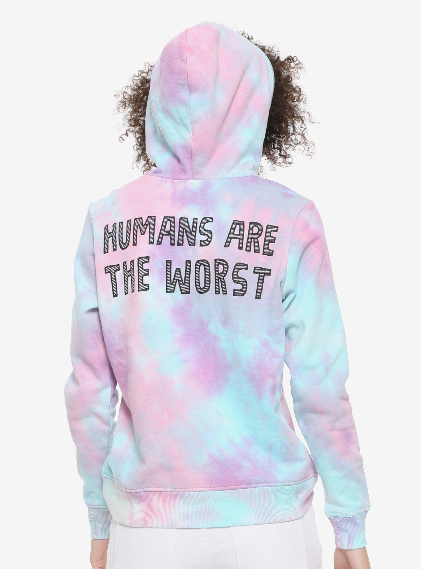 Alien Pastel Tie-Dye Girls Hoodie, , alternate