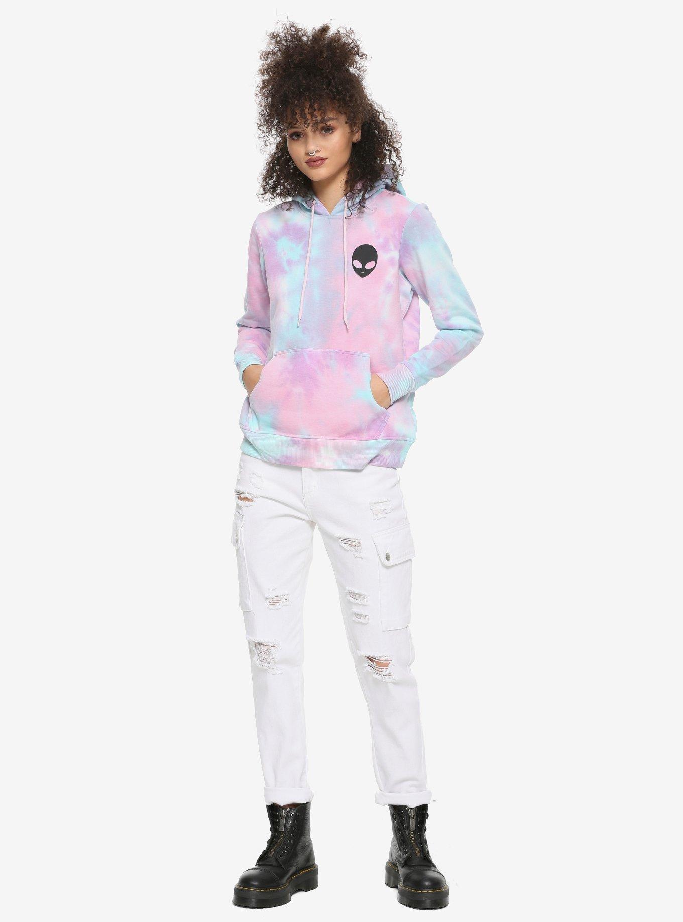 Alien Pastel Tie-Dye Girls Hoodie, , alternate