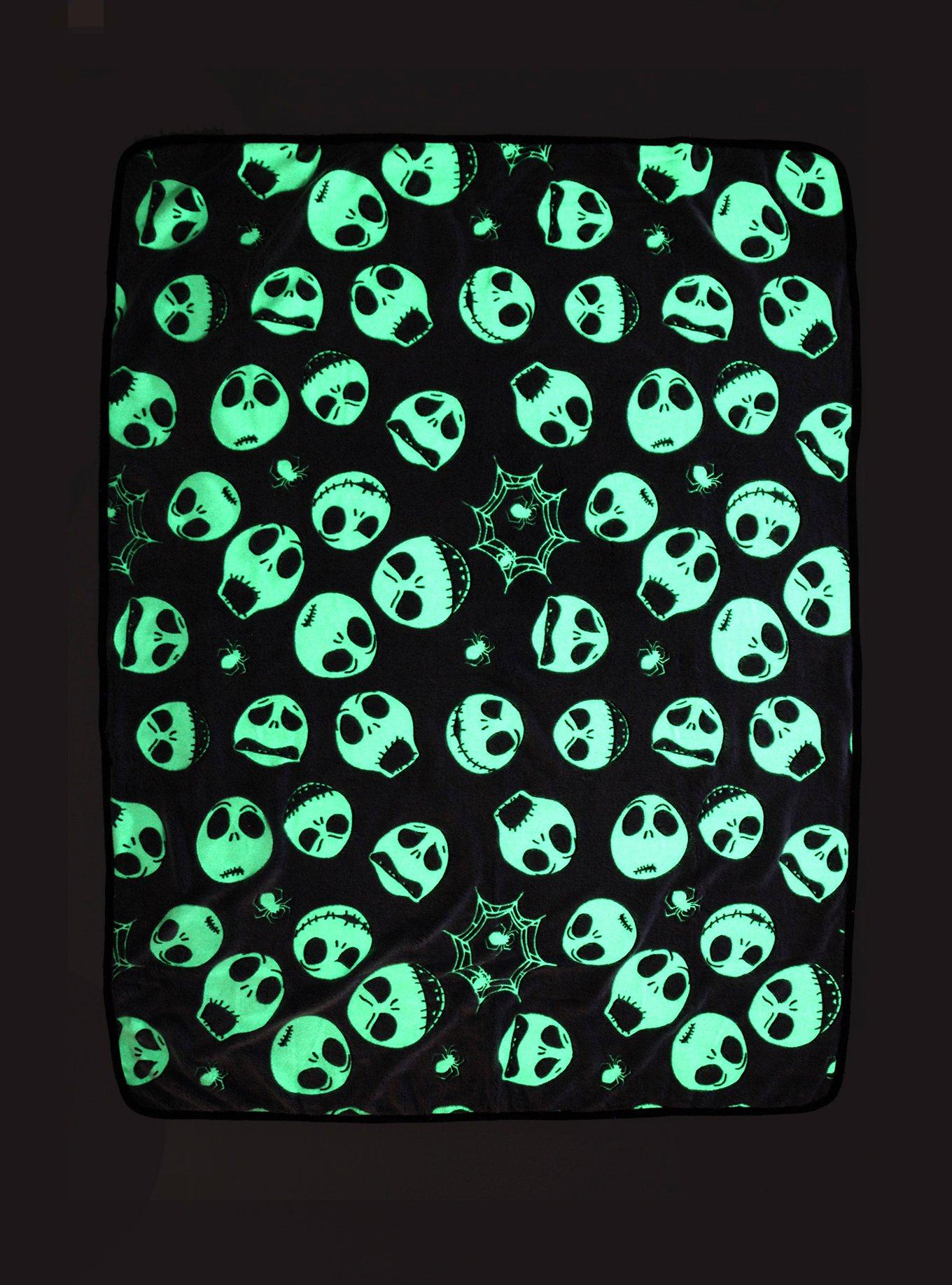 The Nightmare Before Christmas Glow-In-The-Dark Jack & Spider Throw Blanket, , alternate