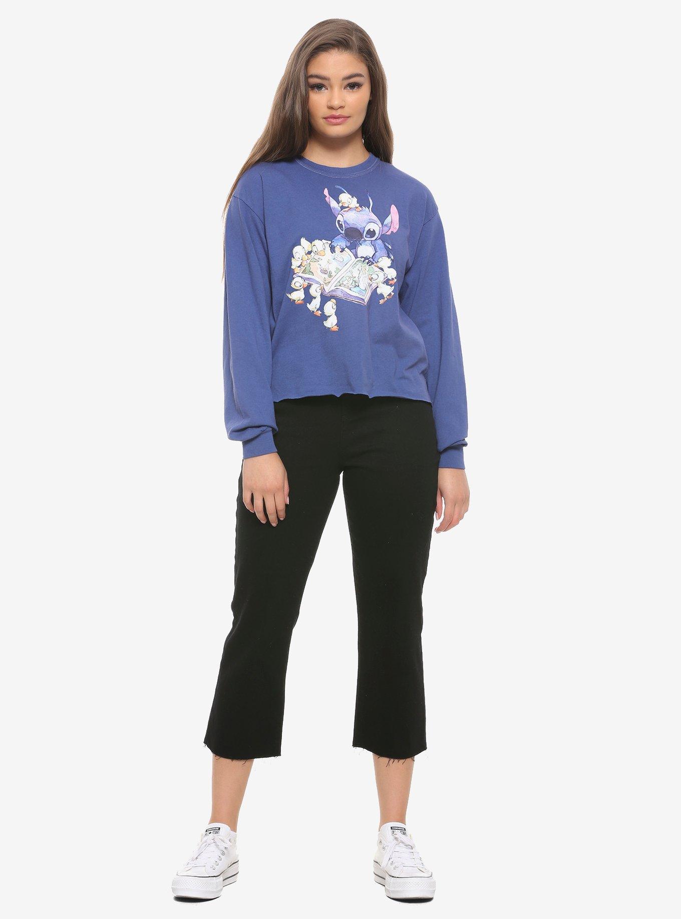 Disney Lilo & Stitch Duckies Girls Crop Long-Sleeve T-Shirt, MULTI, alternate