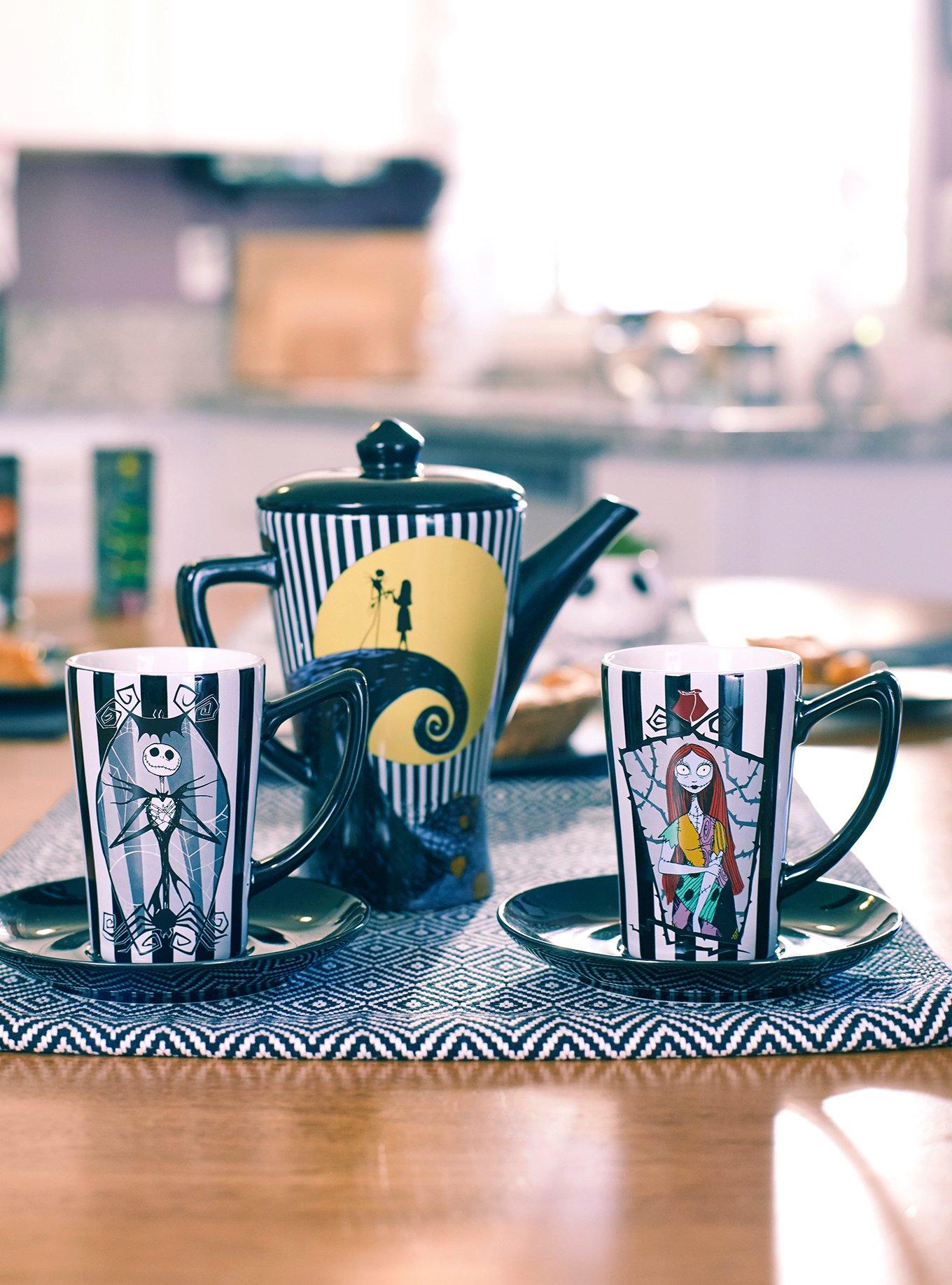 The Nightmare Before Christmas Jack & Sally Stripe Teacup & Saucer Set, , alternate