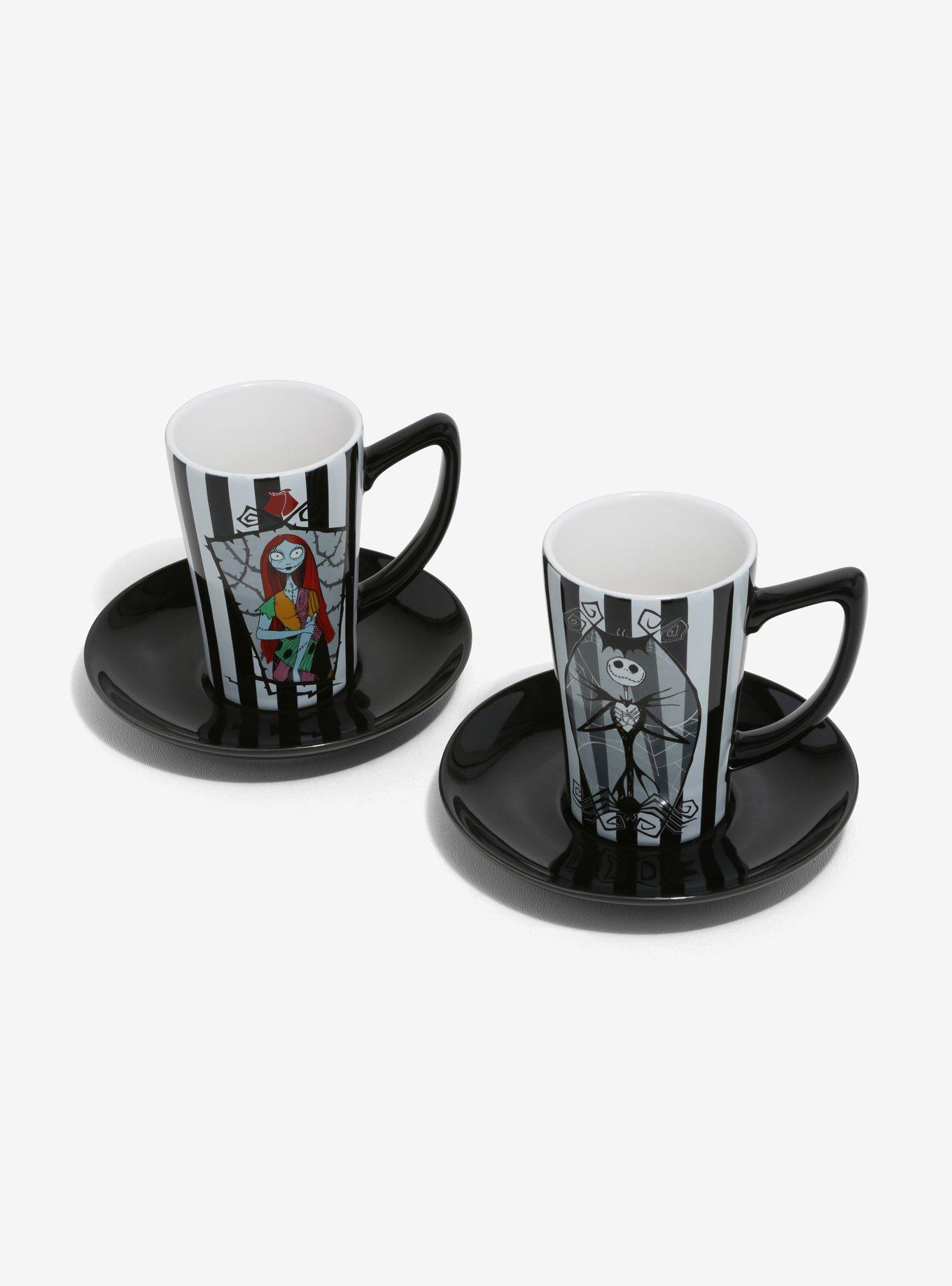 The Nightmare Before Christmas Jack & Sally Stripe Teacup & Saucer Set, , alternate