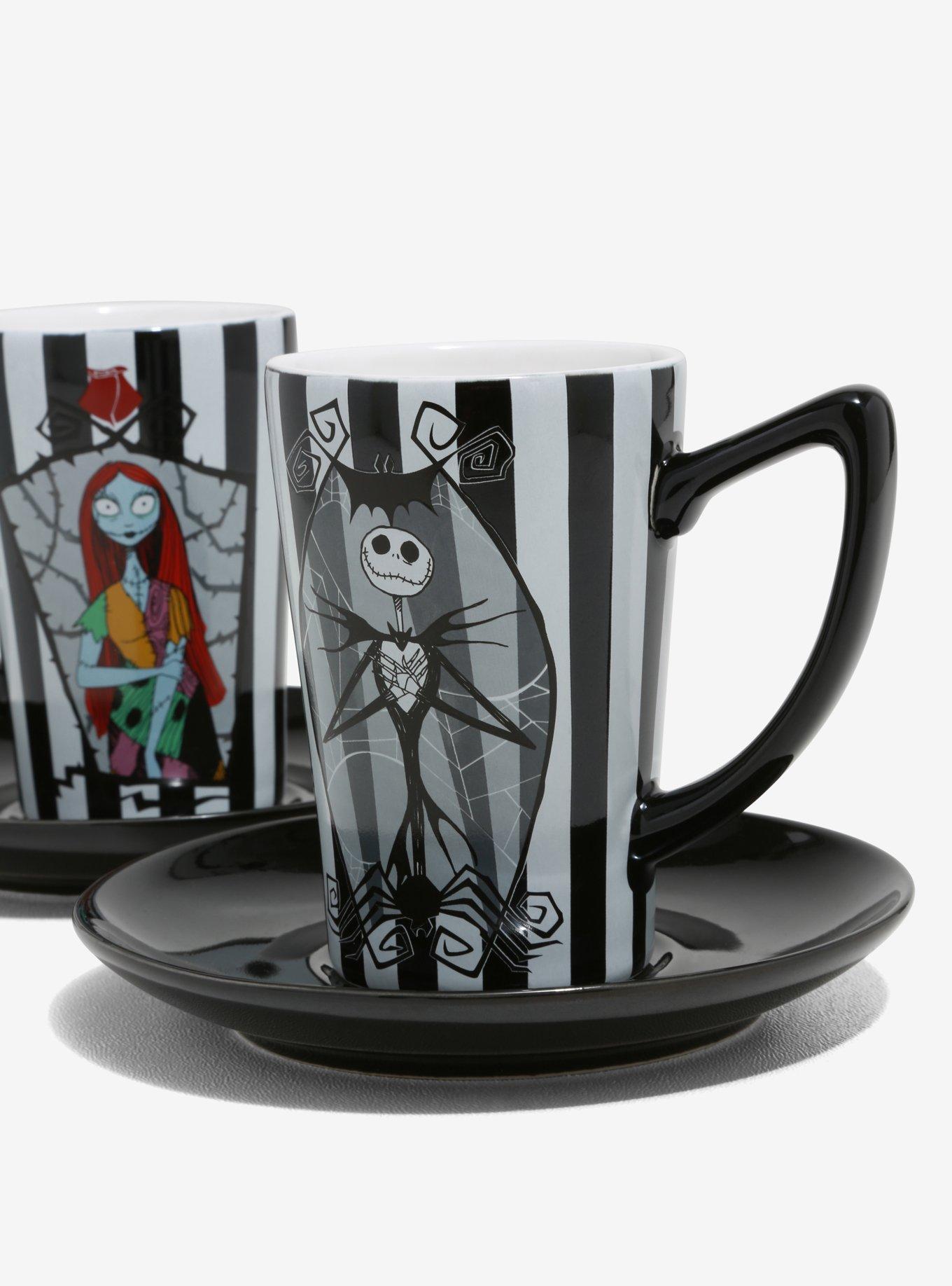 The Nightmare Before Christmas Jack & Sally Stripe Teacup & Saucer Set, , alternate