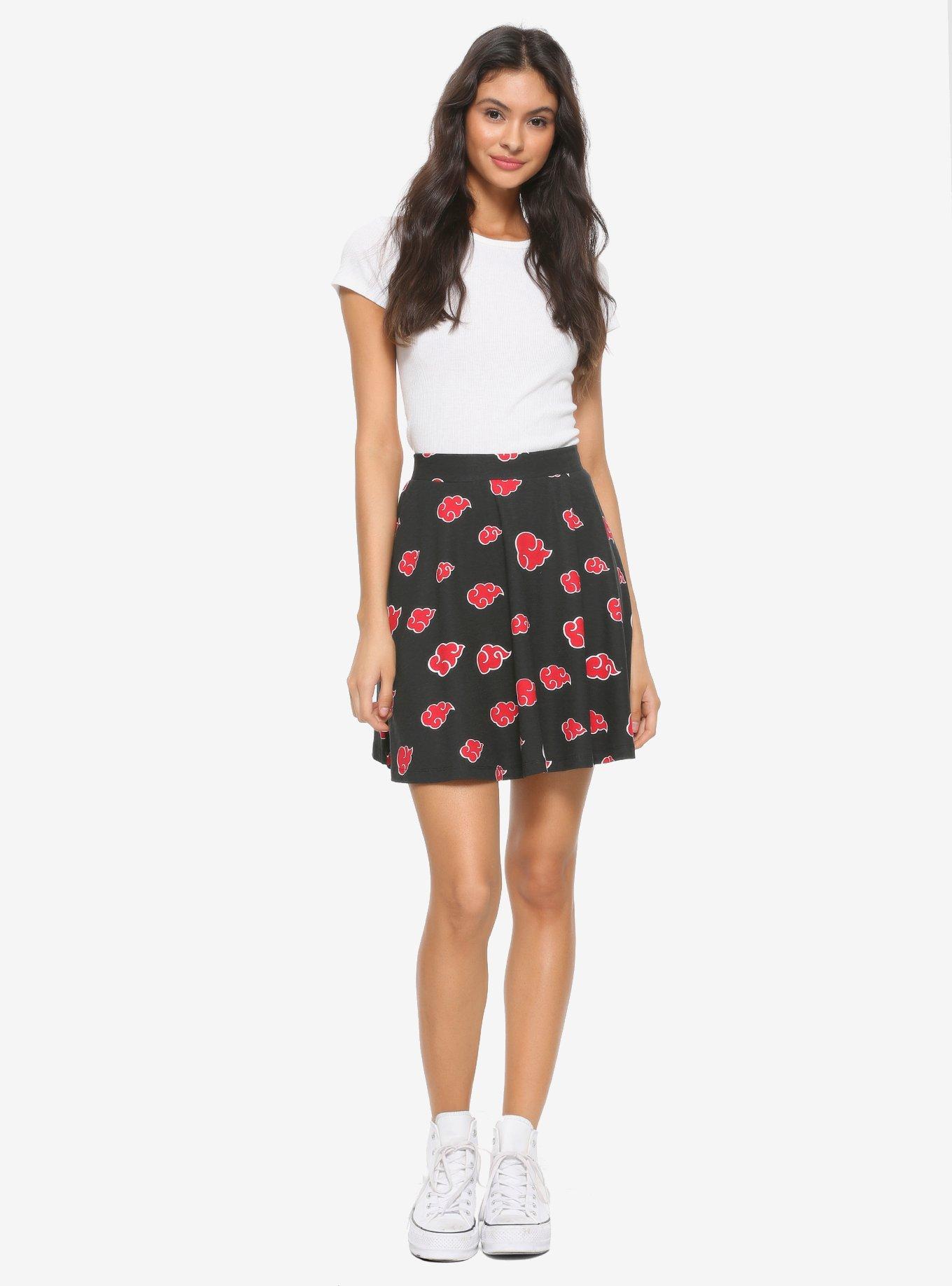 Naruto Shippuden Akatsuki Skater Skirt, RED, alternate