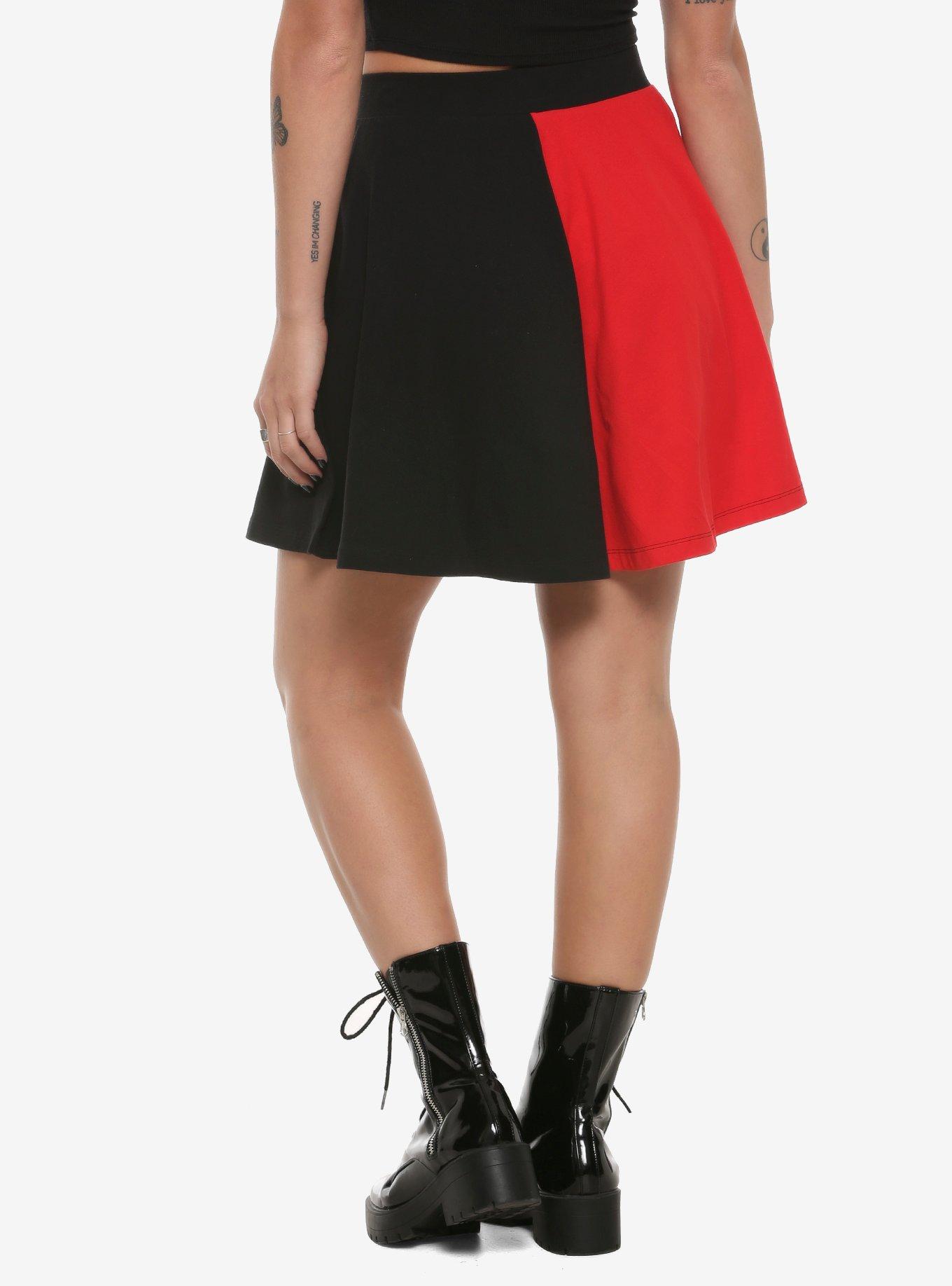 DC Comics Harley Quinn Skater Skirt, RED, alternate