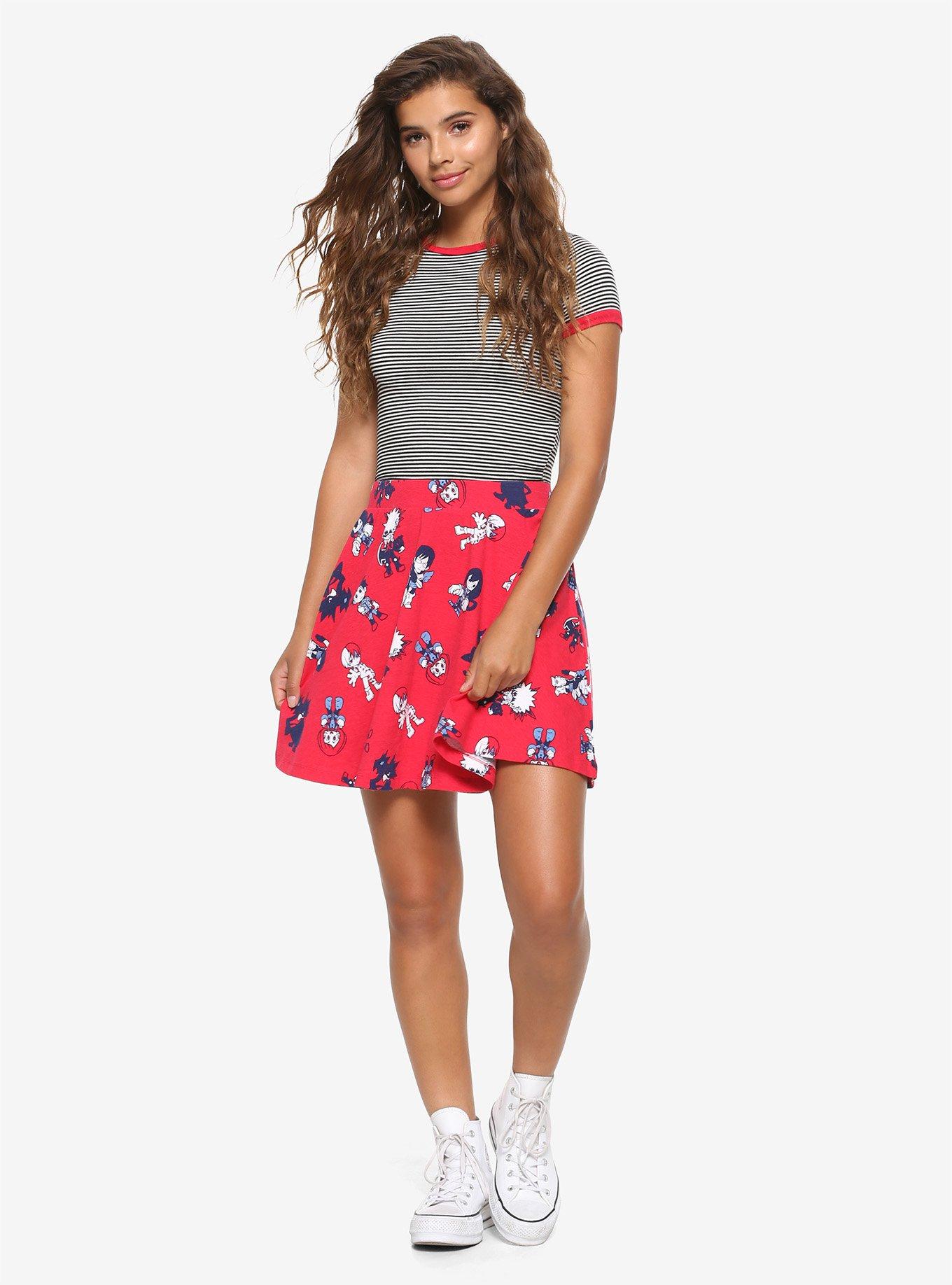 My Hero Academia Chibi Characters Skater Skirt, MULTI, alternate