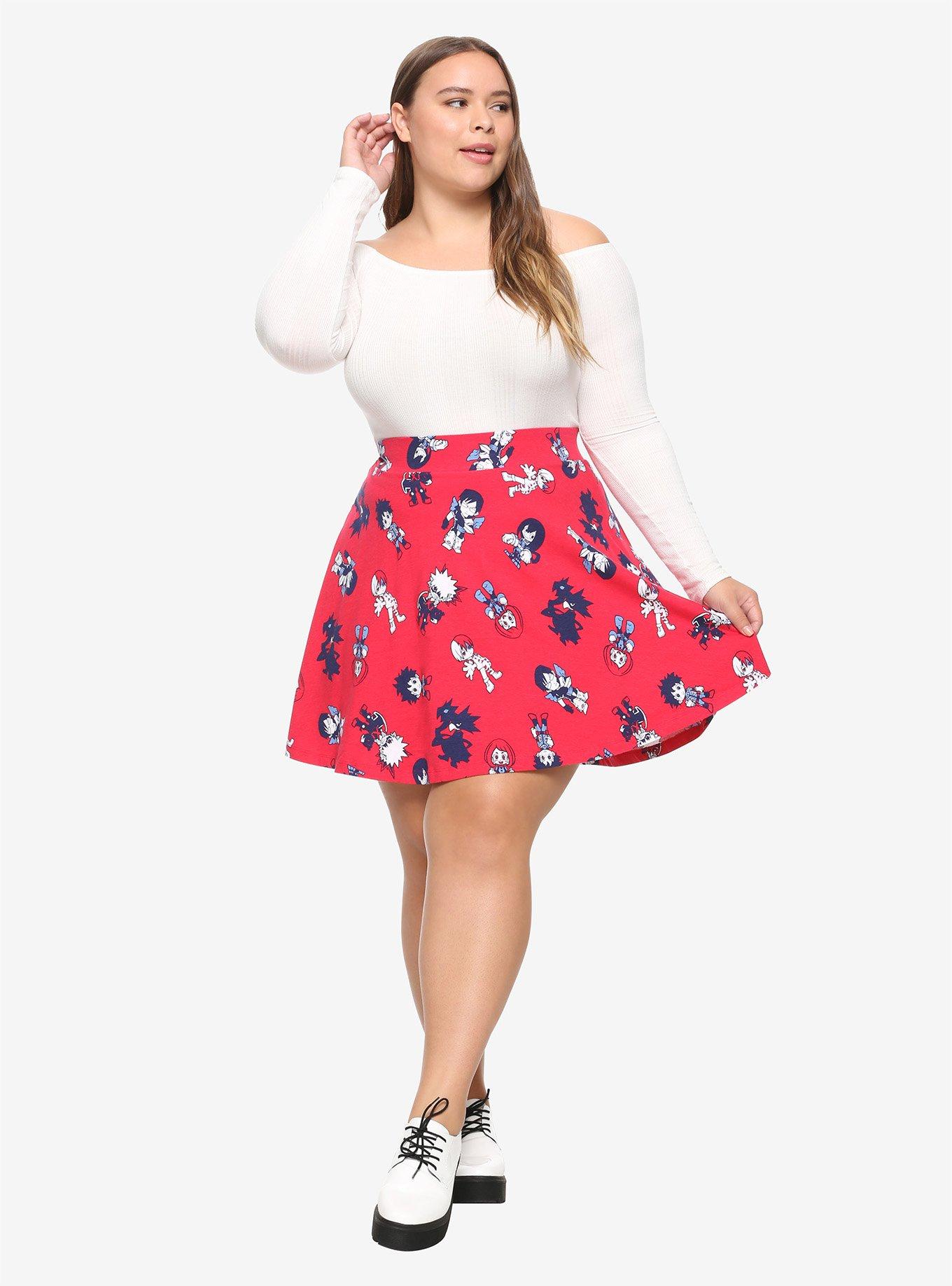 My Hero Academia Chibi Characters Skater Skirt Plus Size, MULTI, alternate