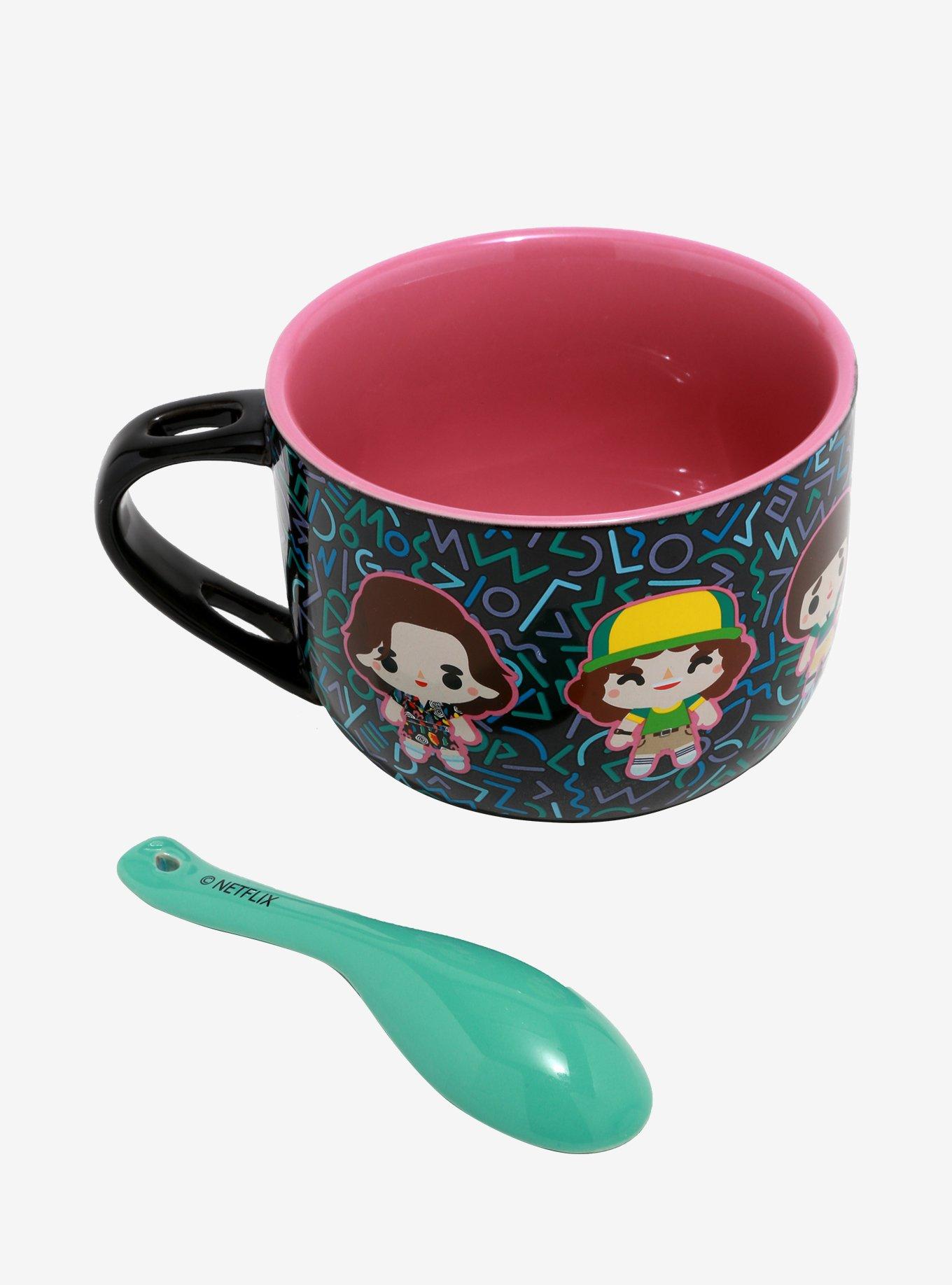 Stranger Things Chibi Neon Soup Mug & Spoon, , alternate