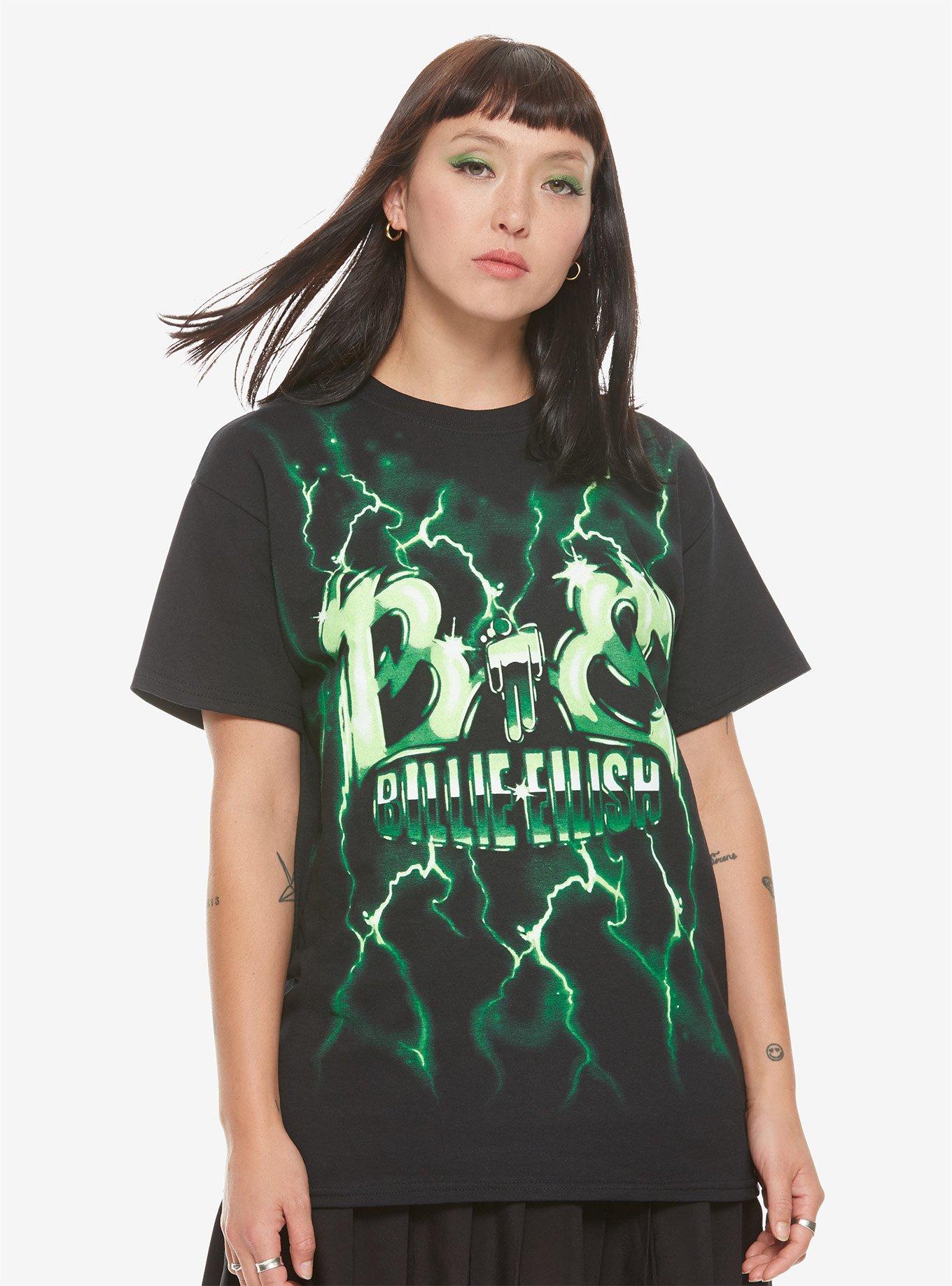 Billie Eilish Green Lightning T-Shirt, , alternate