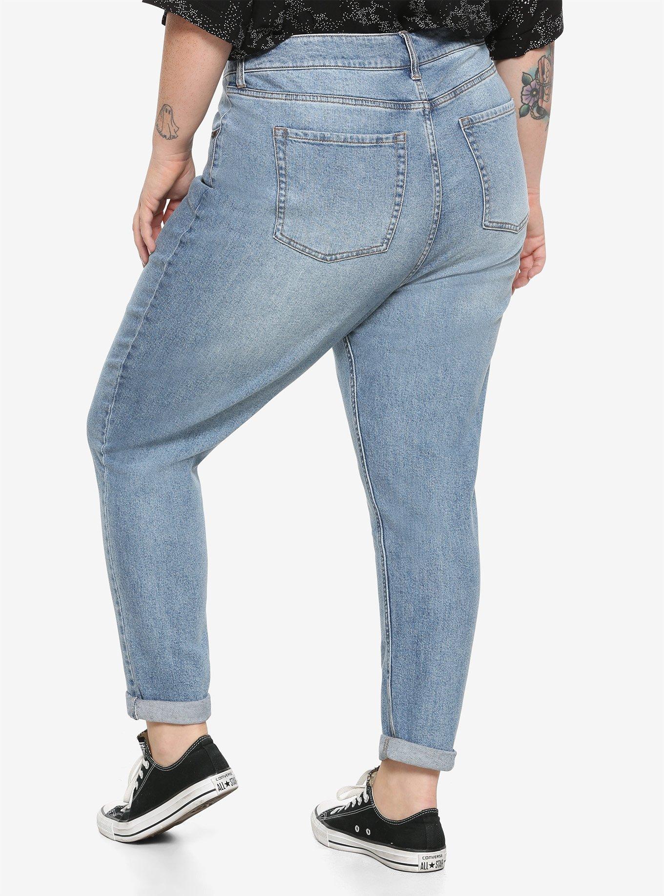 HT Denim Indigo Mom Jeans Plus Size, INDIGO, alternate