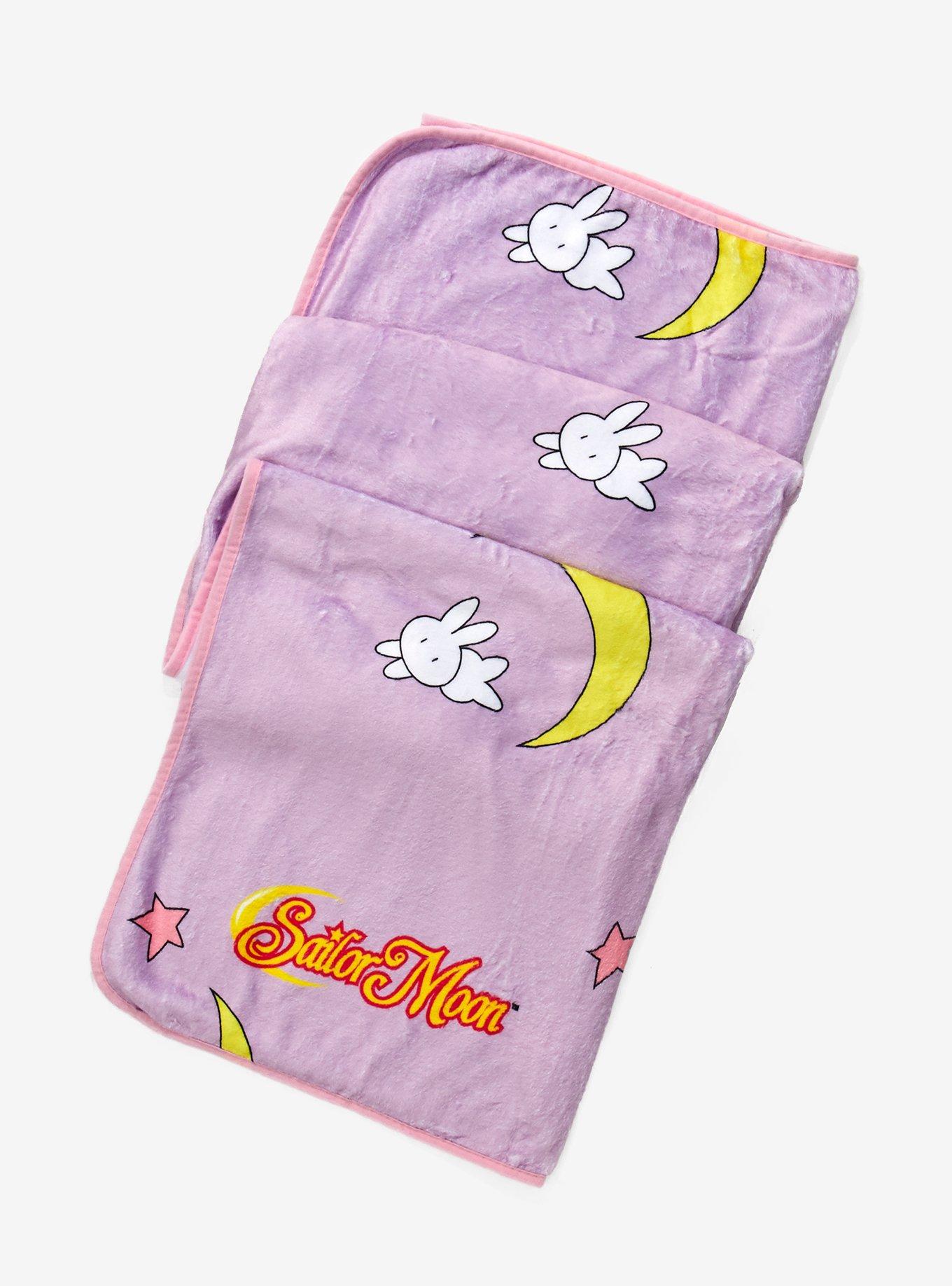 Sailor Moon Crescent Moons & Bunnies Bed Throw - BoxLunch Exclusive, , alternate