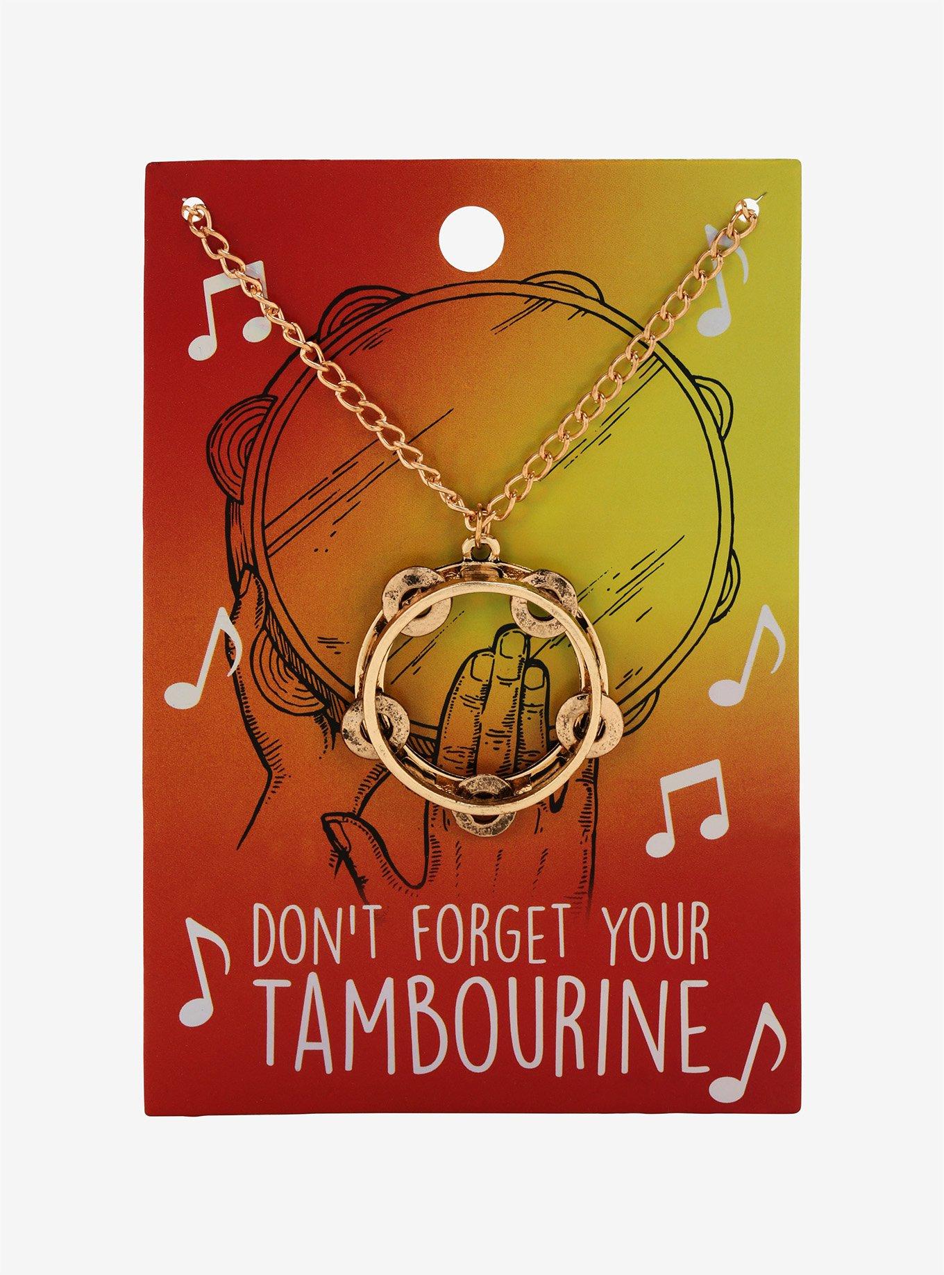Mini Tambourine Necklace, , alternate