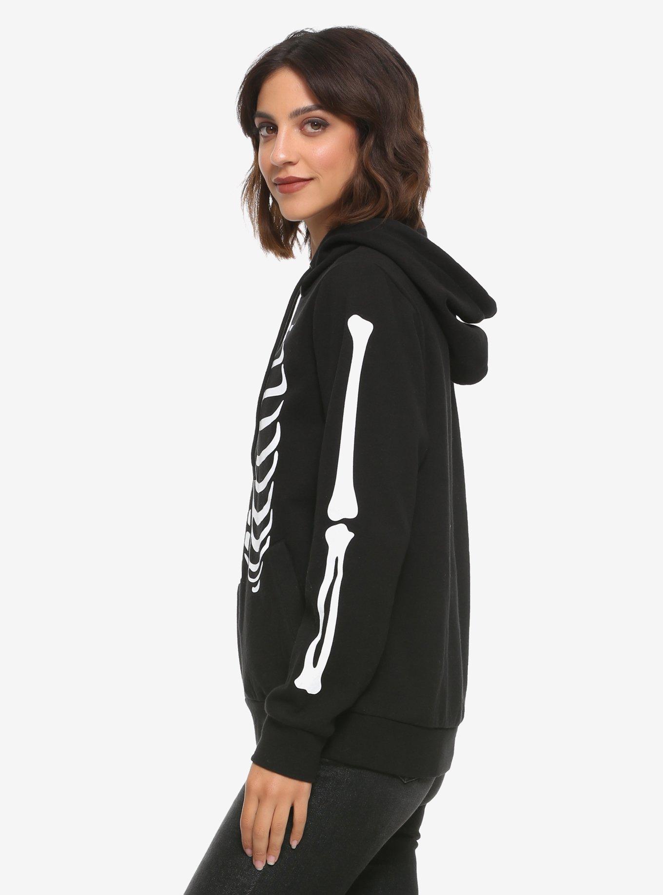 Skeleton Girls Hoodie, WHITE, alternate