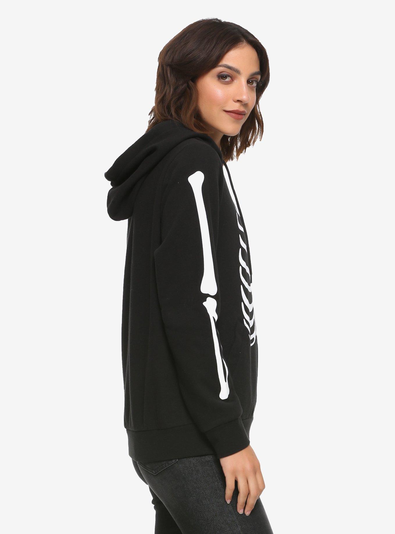 Skeleton Girls Hoodie, WHITE, alternate