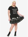 Beetlejuice Never Trust The Living Lace-Up Glow-In-The-Dark Girls Top Plus Size, GREEN, alternate