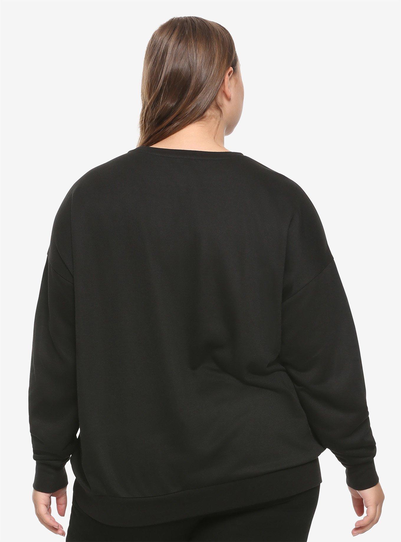 Galaxy Moon Girls Sweatshirt Plus Size, MULTI, alternate