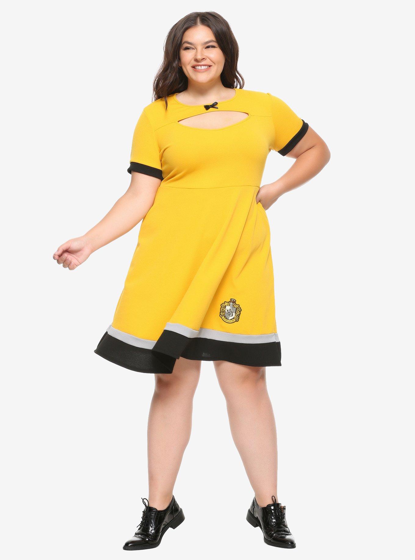 Harry Potter Hufflepuff Color-Block Dress Plus Size, , alternate